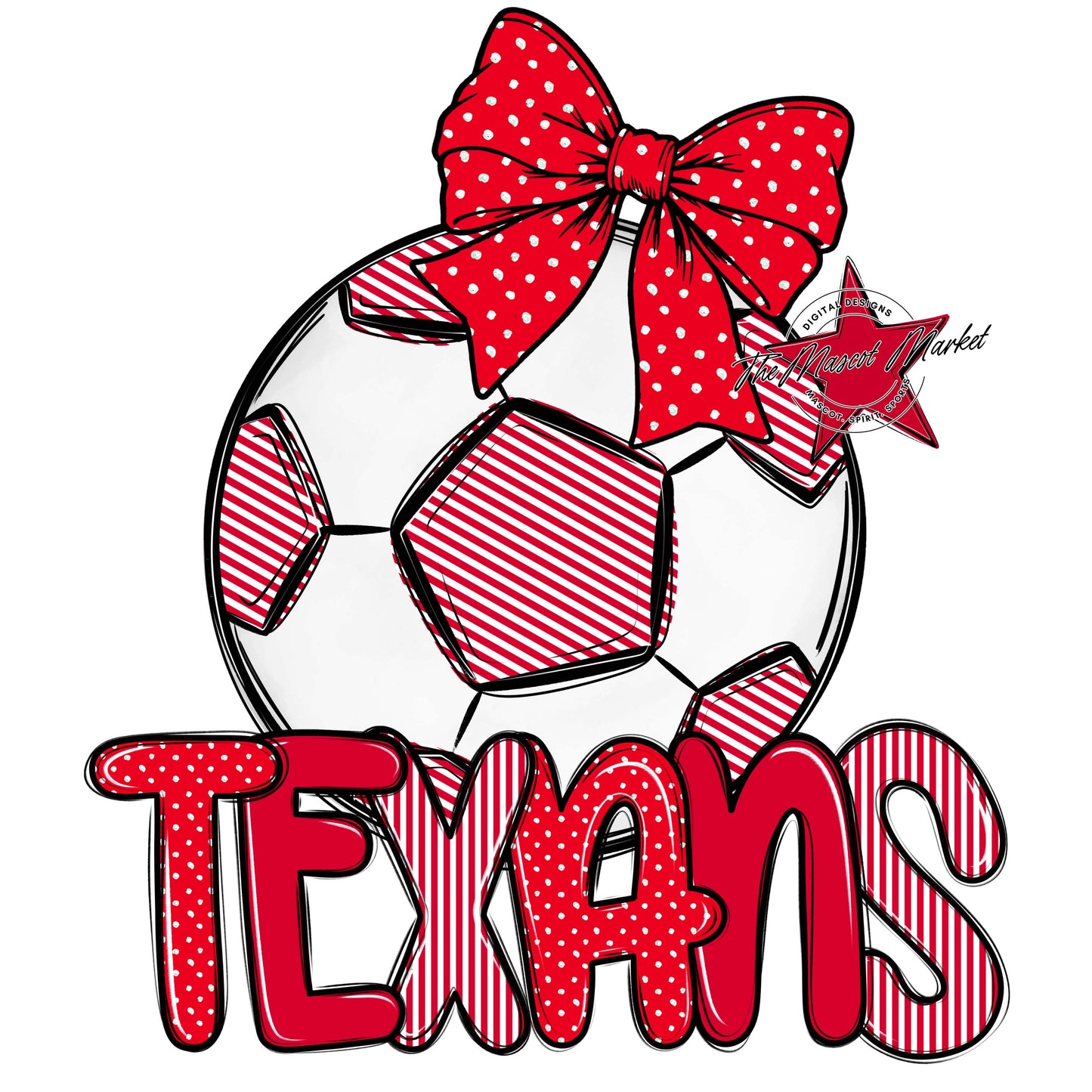 Texans Soccer Spirit Design-Red