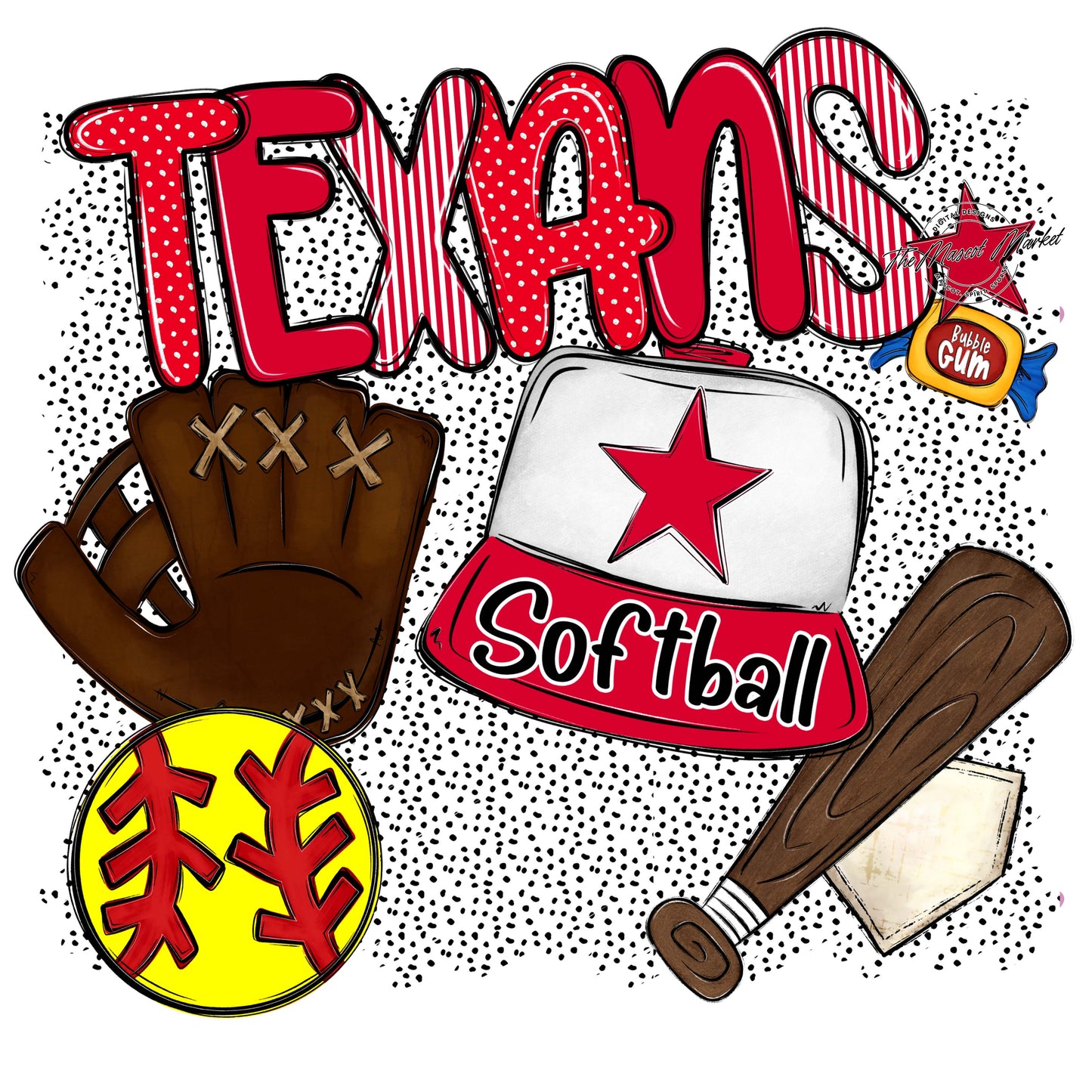 Texans Softball Spirit-Red