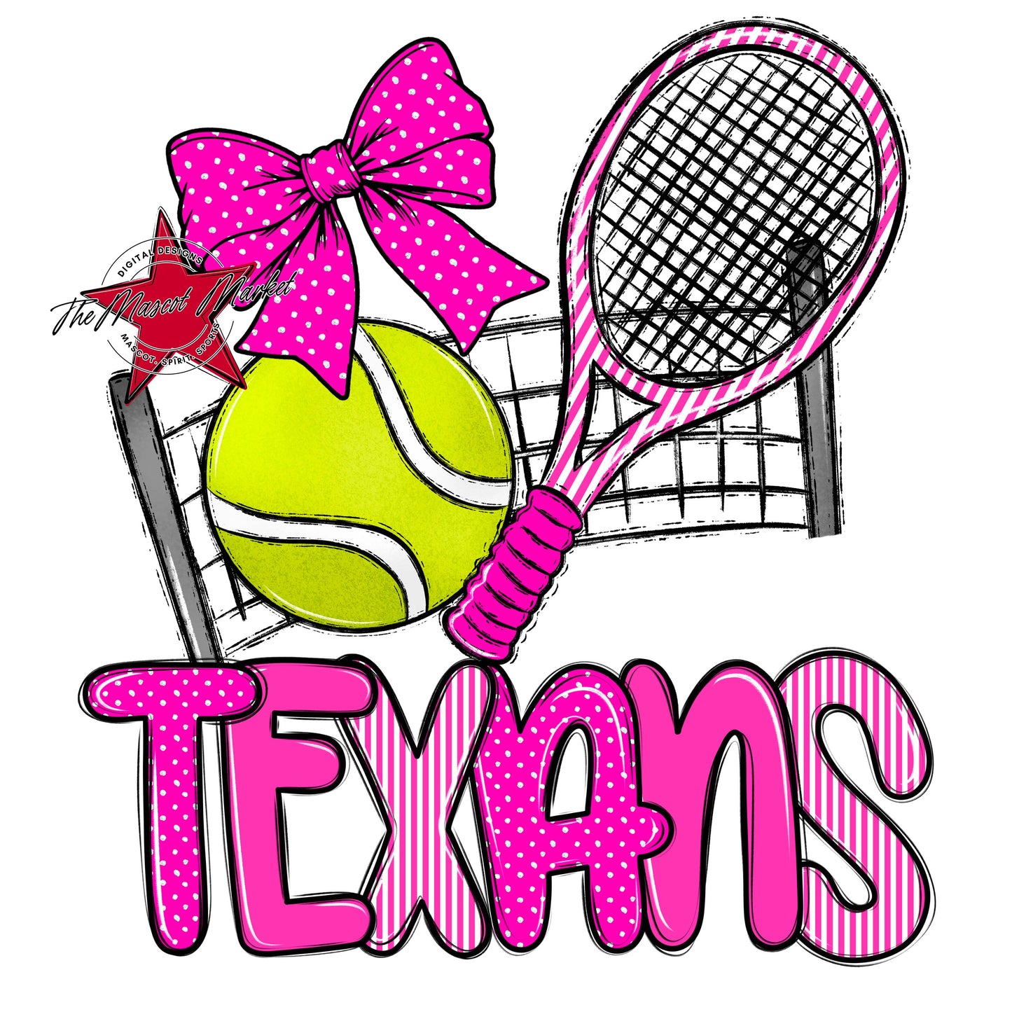 Texans Tennis Spirit Design-Pink