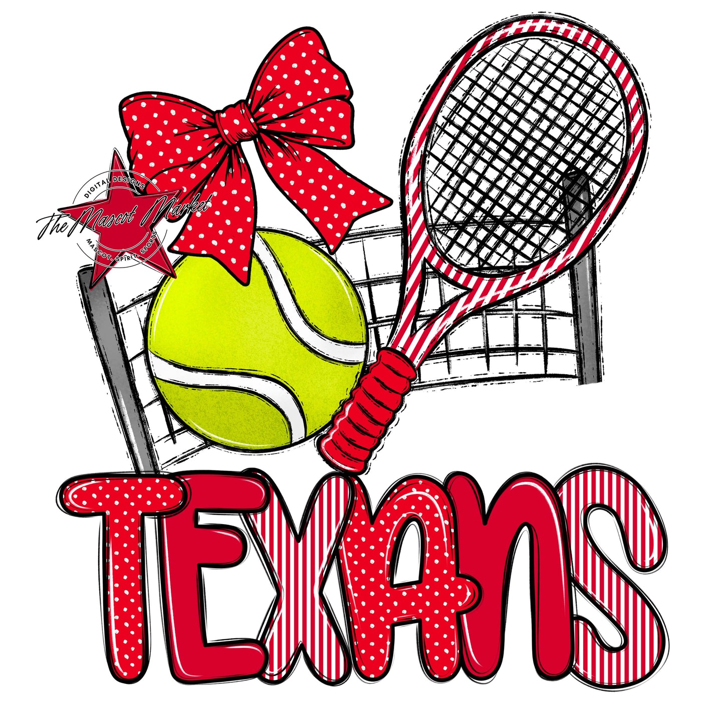 Texans Tennis Spirit Design-Red