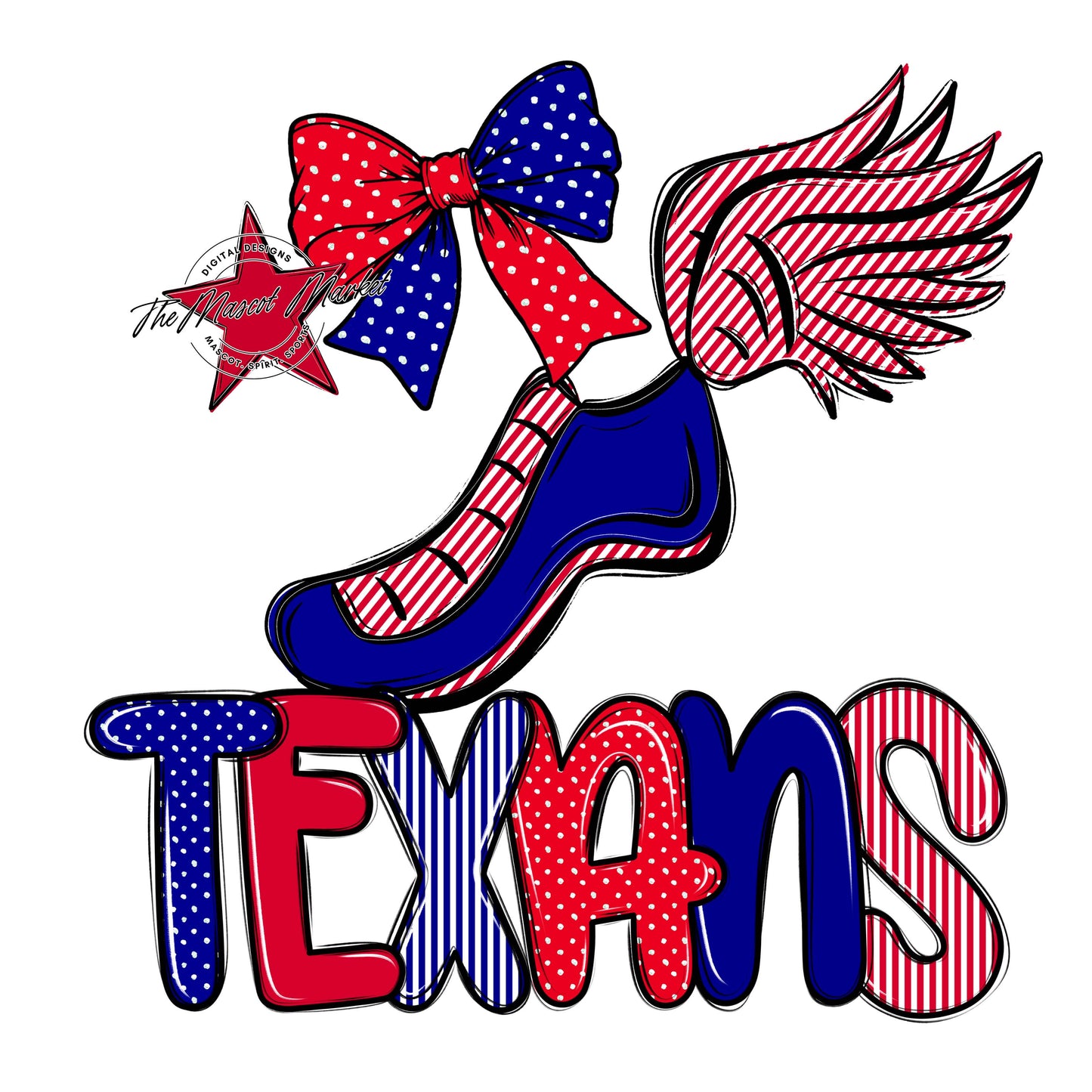 Texans Track Spirit Design-Blue & Red