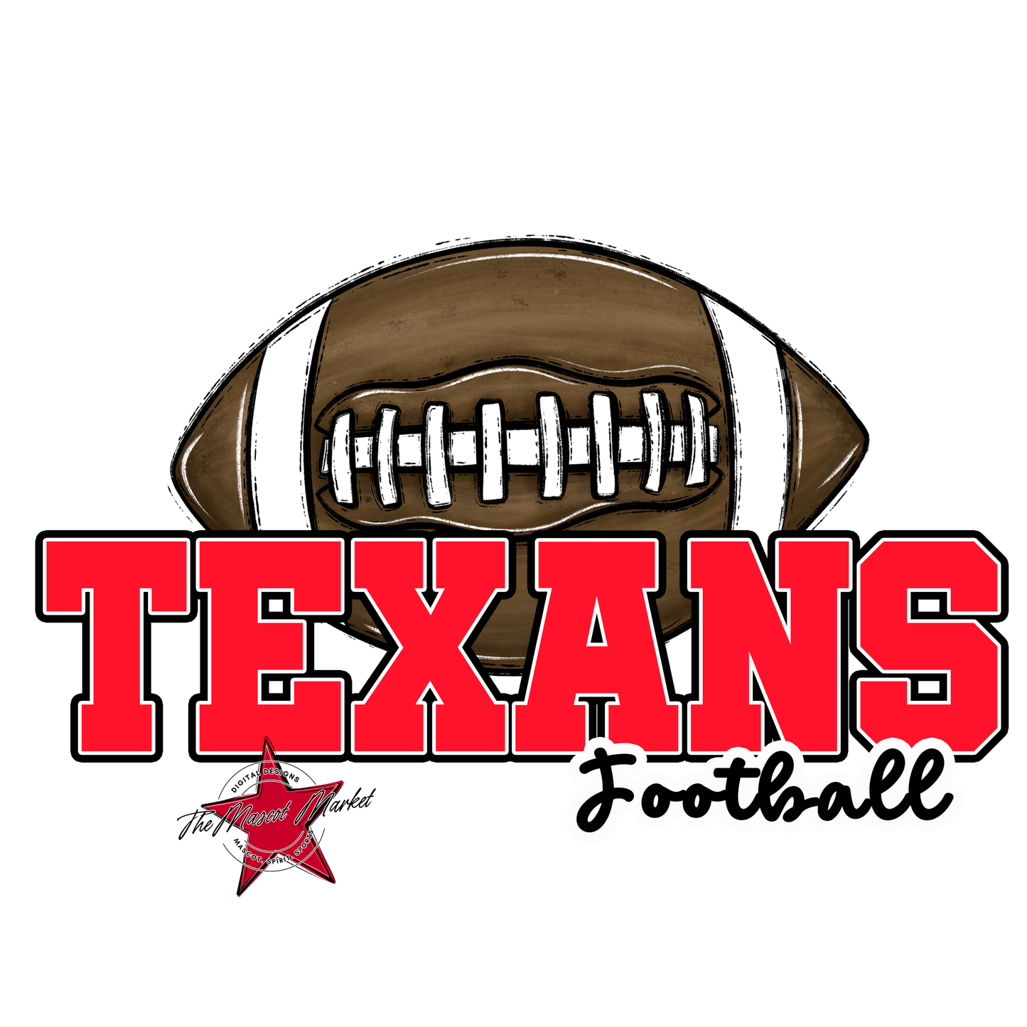 Texans Varsity Football-Bright Red