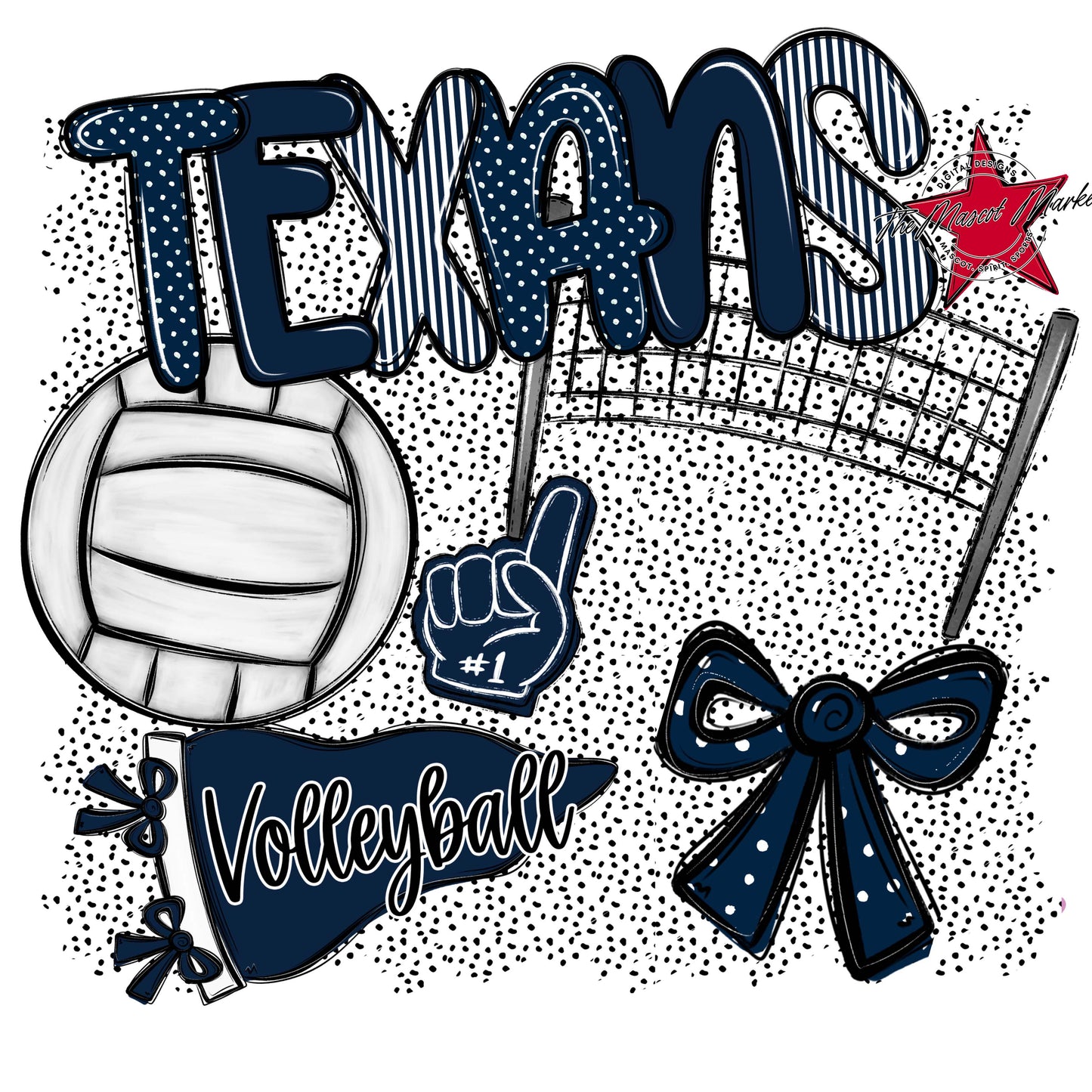 Texans Volleyball Spirit-Navy