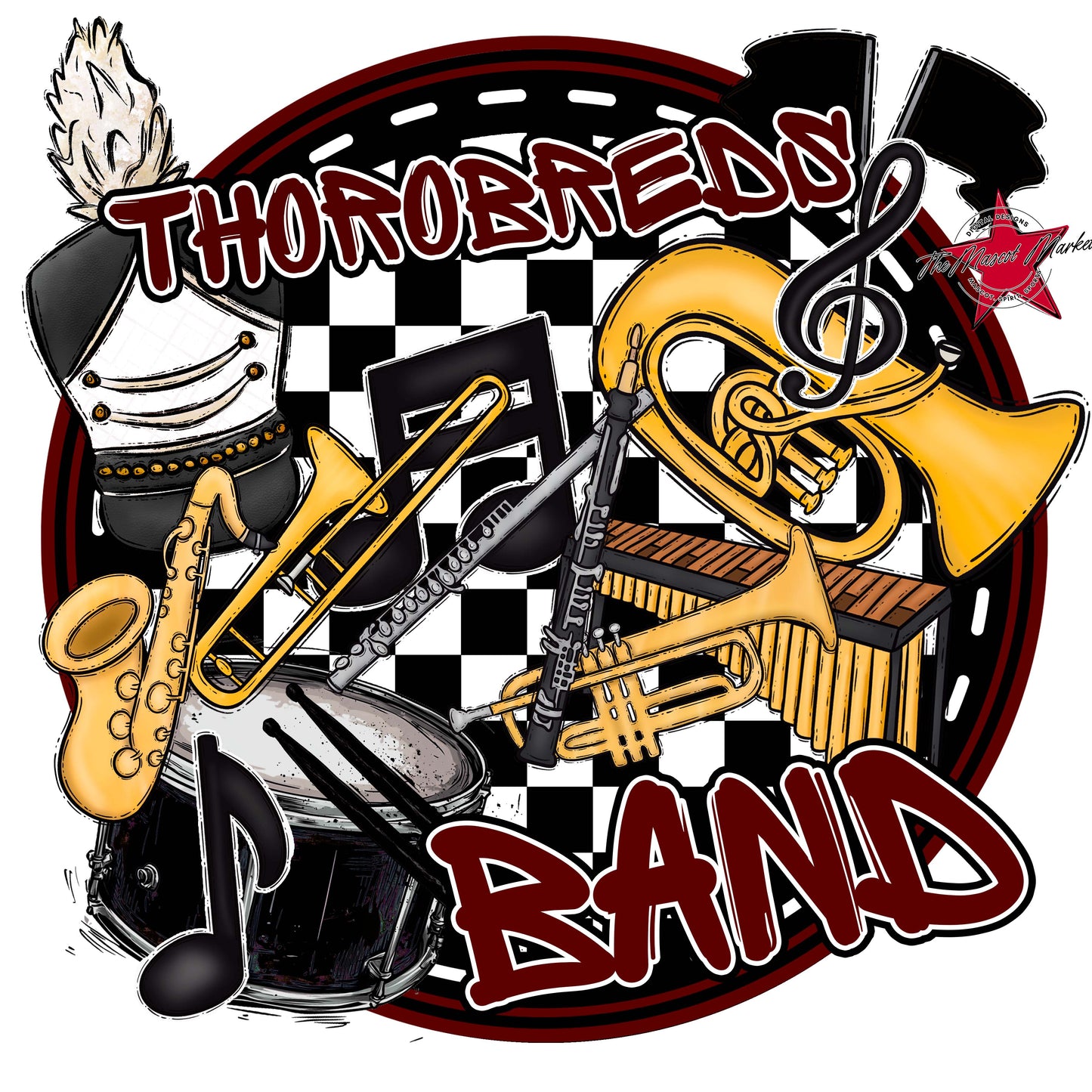 Thorobreds Circle Band Frame-Maroon