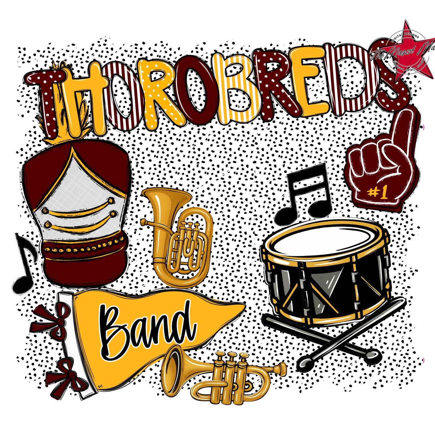 Thorobreds Band Spirit-Maroon & Yellow