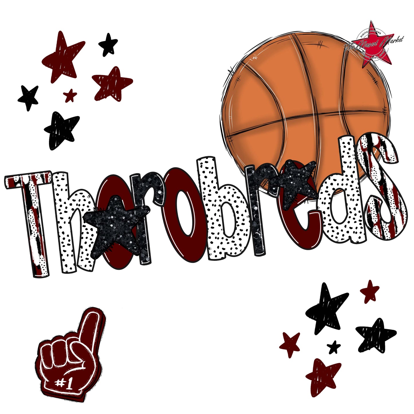 Thorobreds Basketball Scrape-Maroon