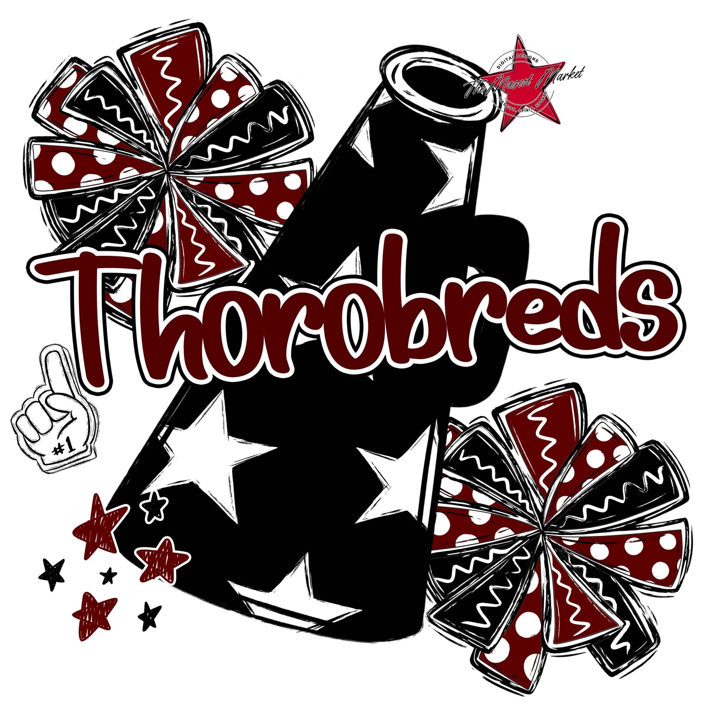 Thorobreds Cheer Checkers Design-Maroon