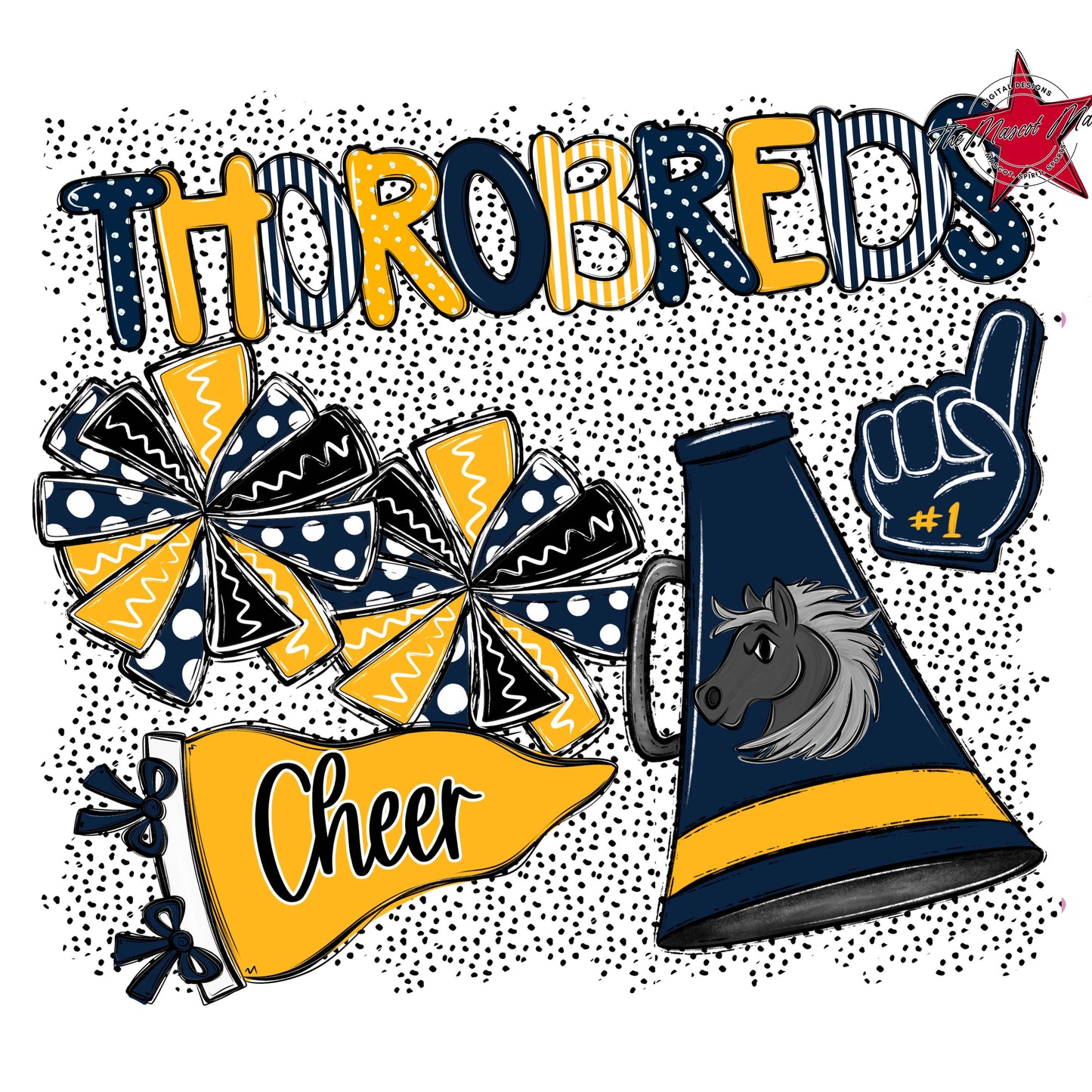Thorobreds Cheer Spirit-Navy & Yellow