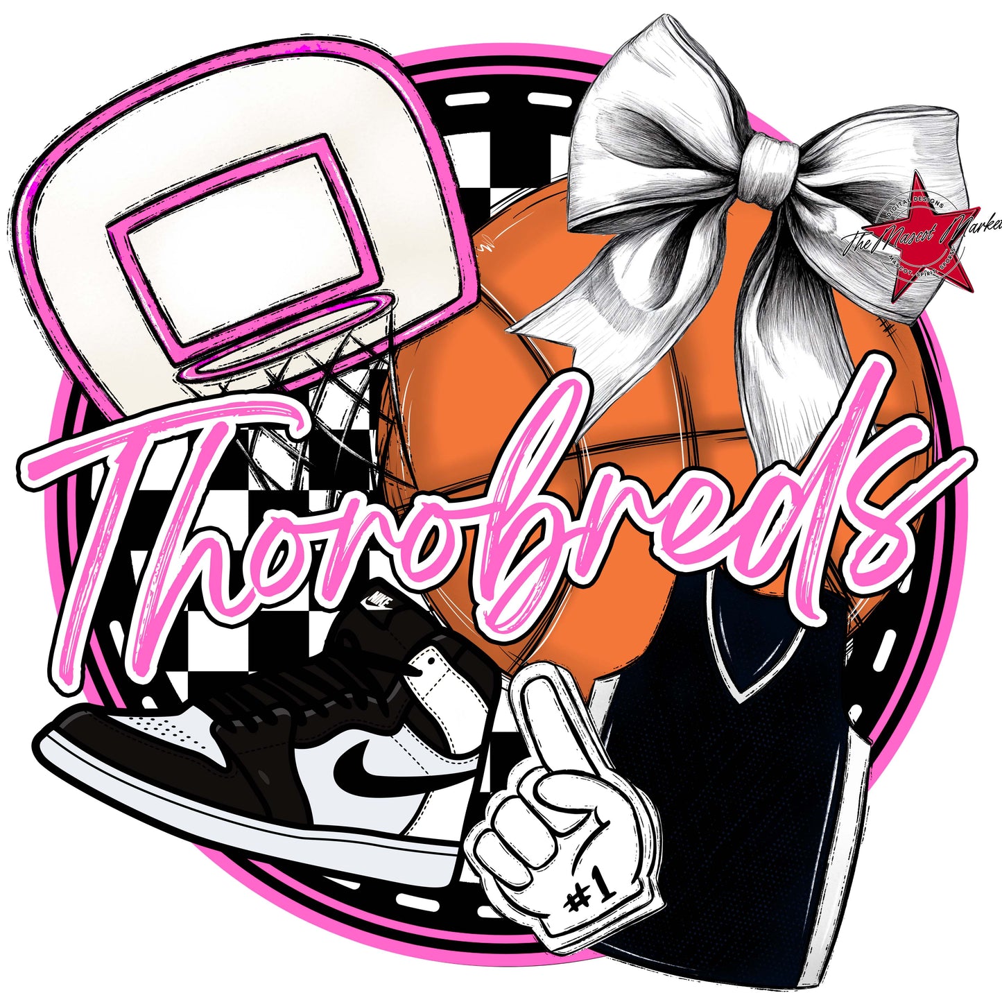 Thorobreds Circle Basketball Frame-Baby Pink
