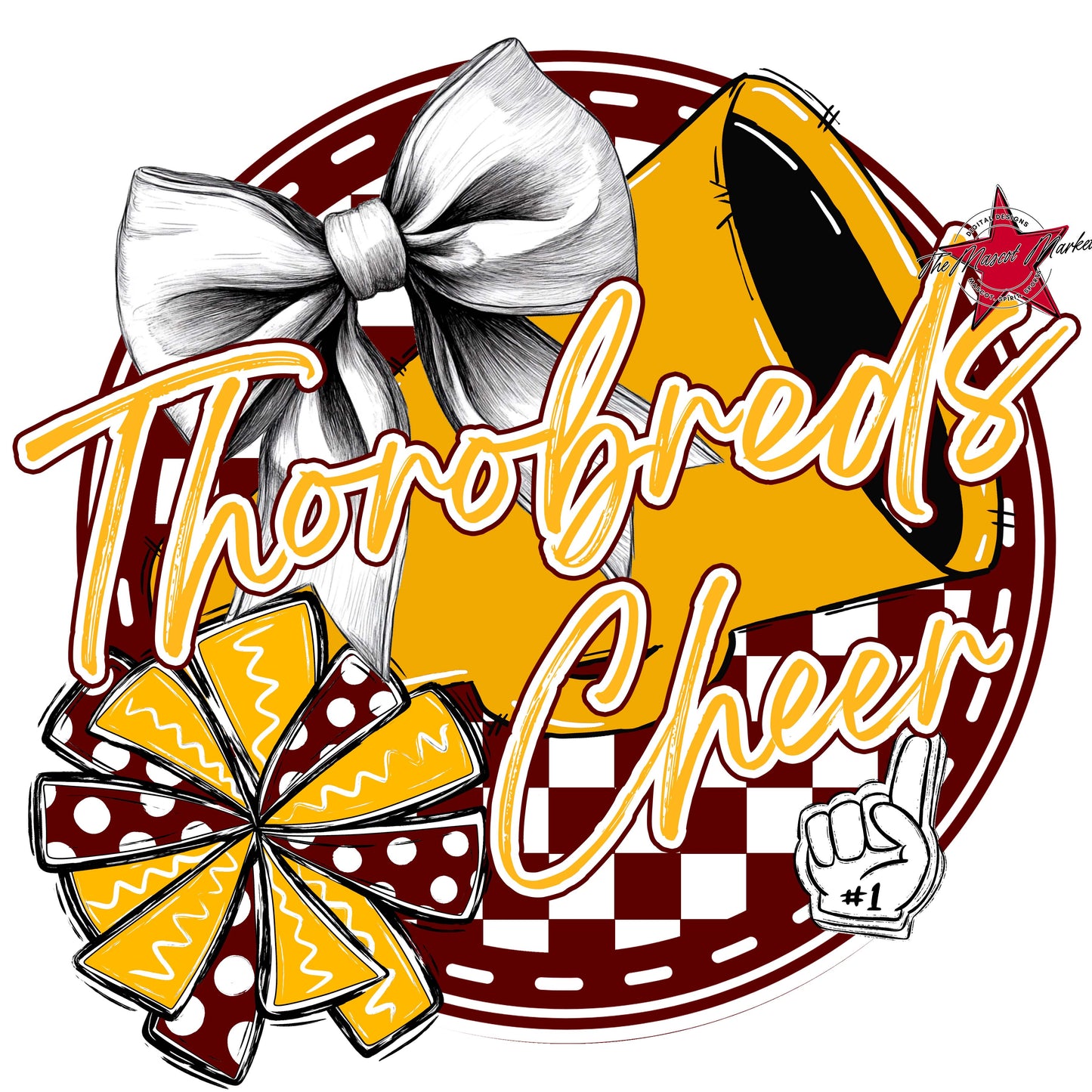 Thorobreds Circle Cheer Frame-Maroon & Yellow