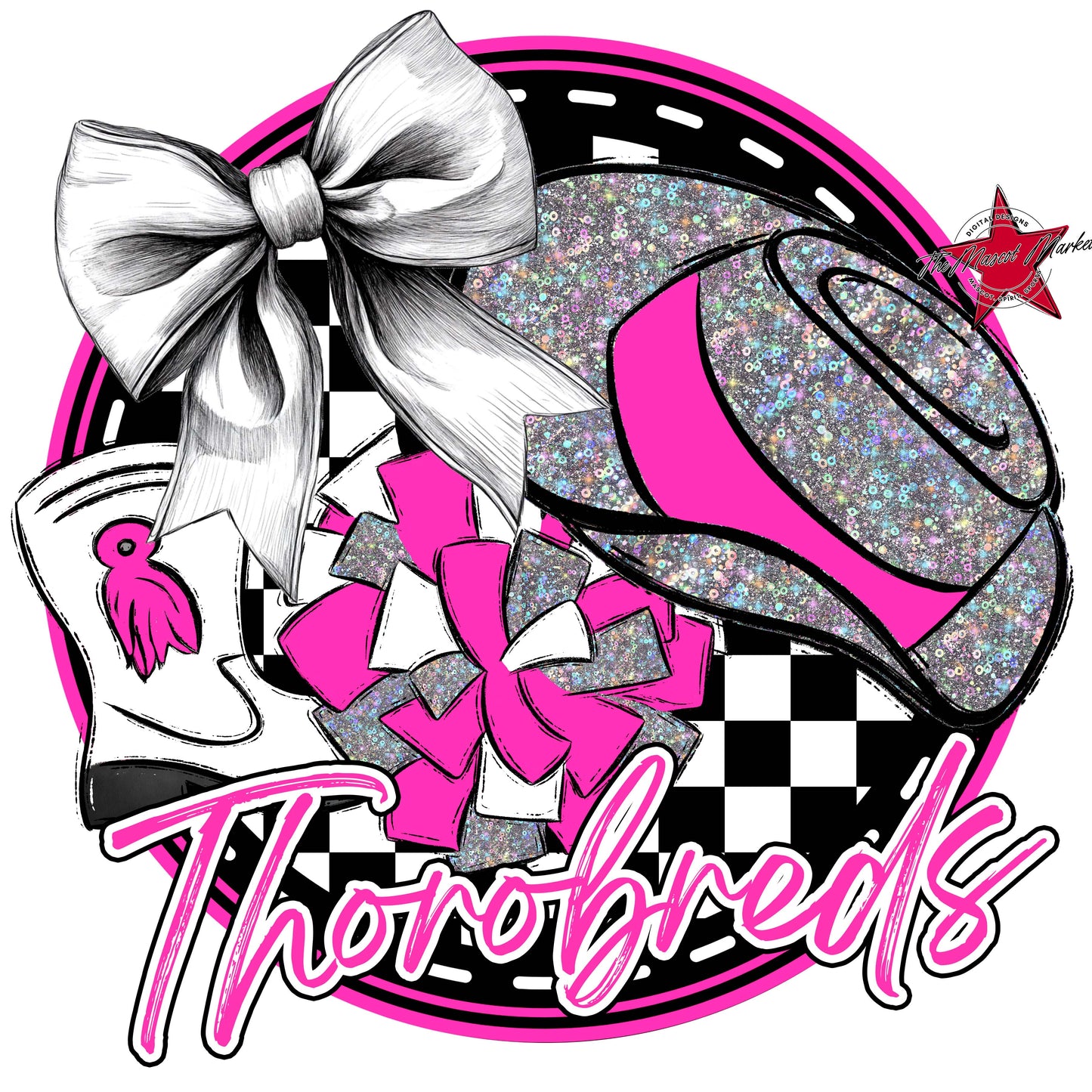 Thorobreds Circle Drillteam Frame-Pink