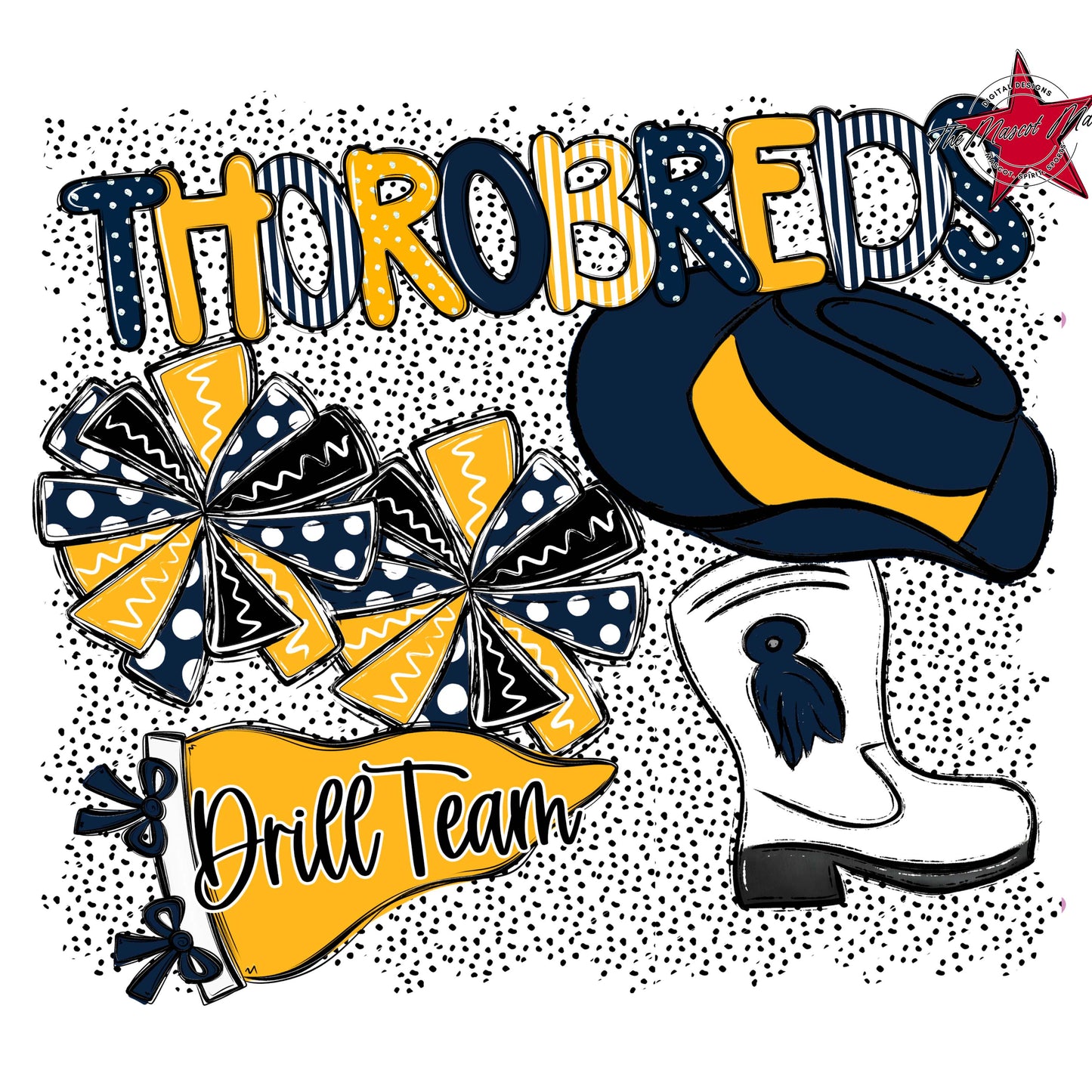 Thorobreds Drillteam Spirit-Navy & Yellow