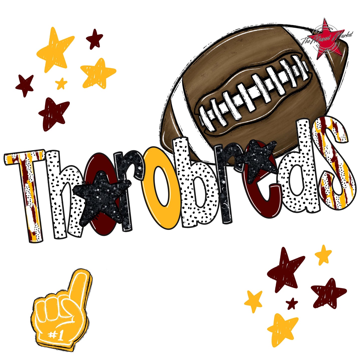 Thorobreds Football Scrape-Maroon & Yellow