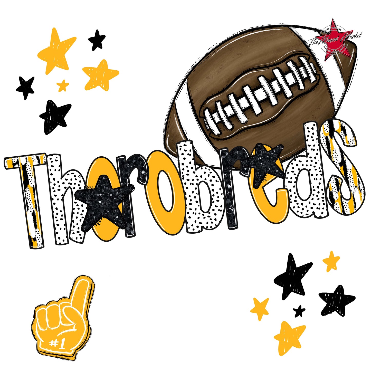 Thorobreds Football Scrape-Yellow