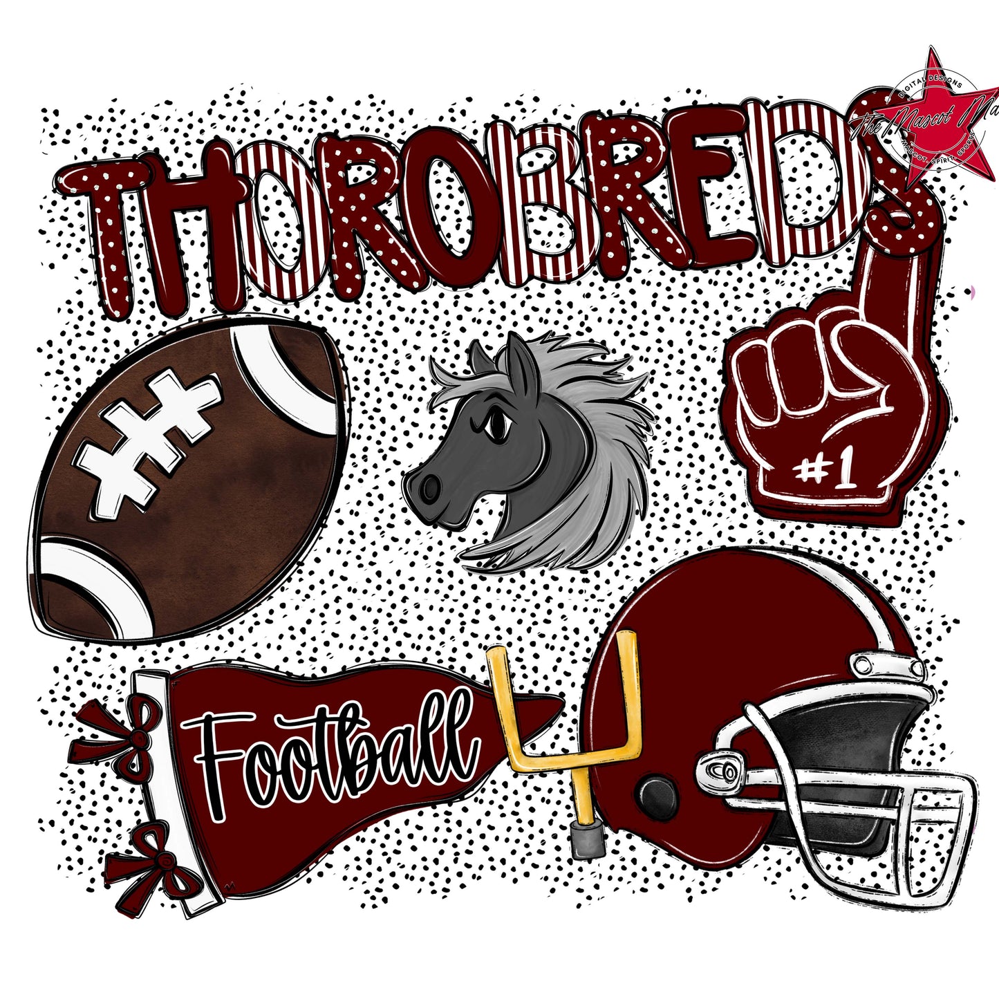 Thorobreds Football Spirit-Maroon