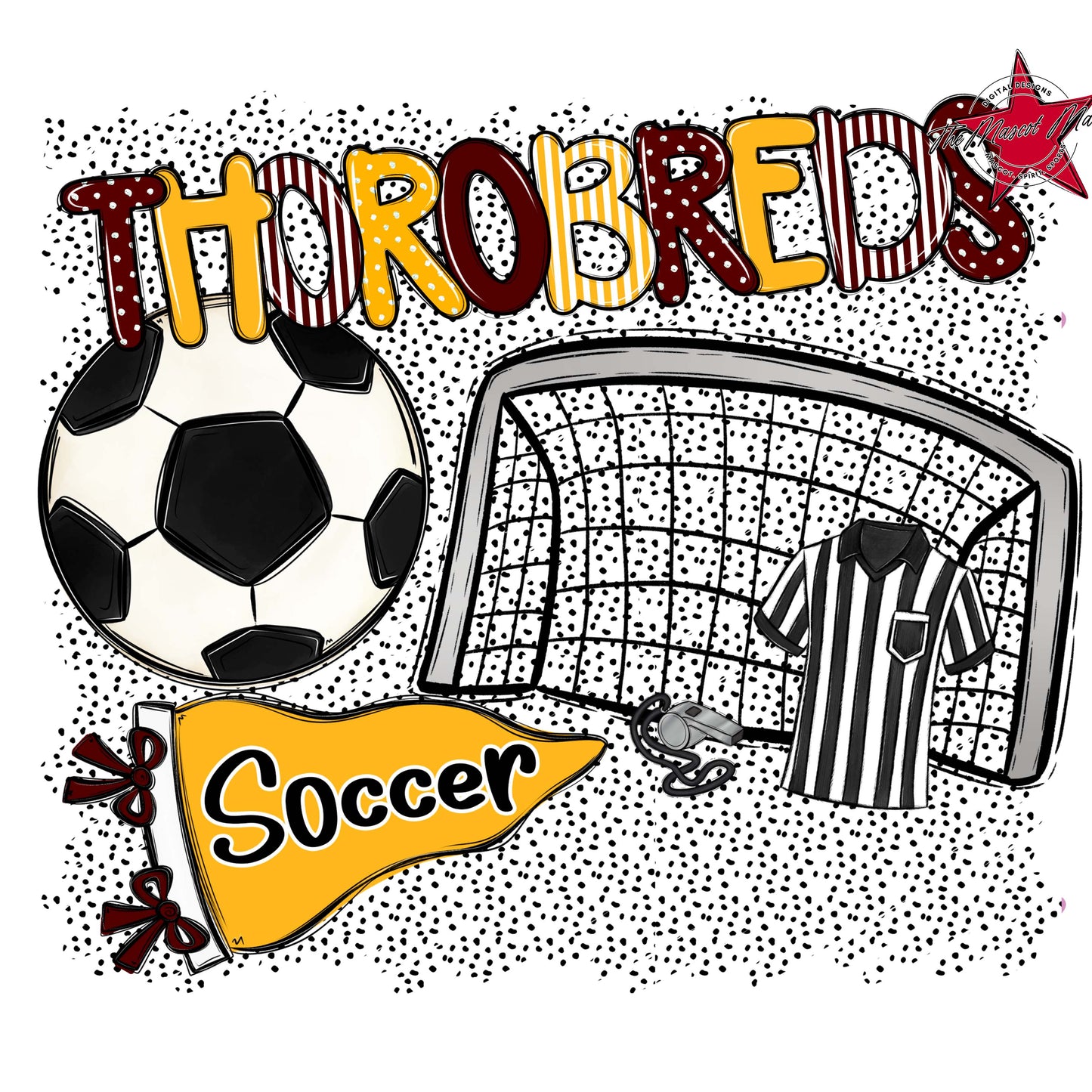 Thorobreds Soccer Spirit-Maroon & Yellow