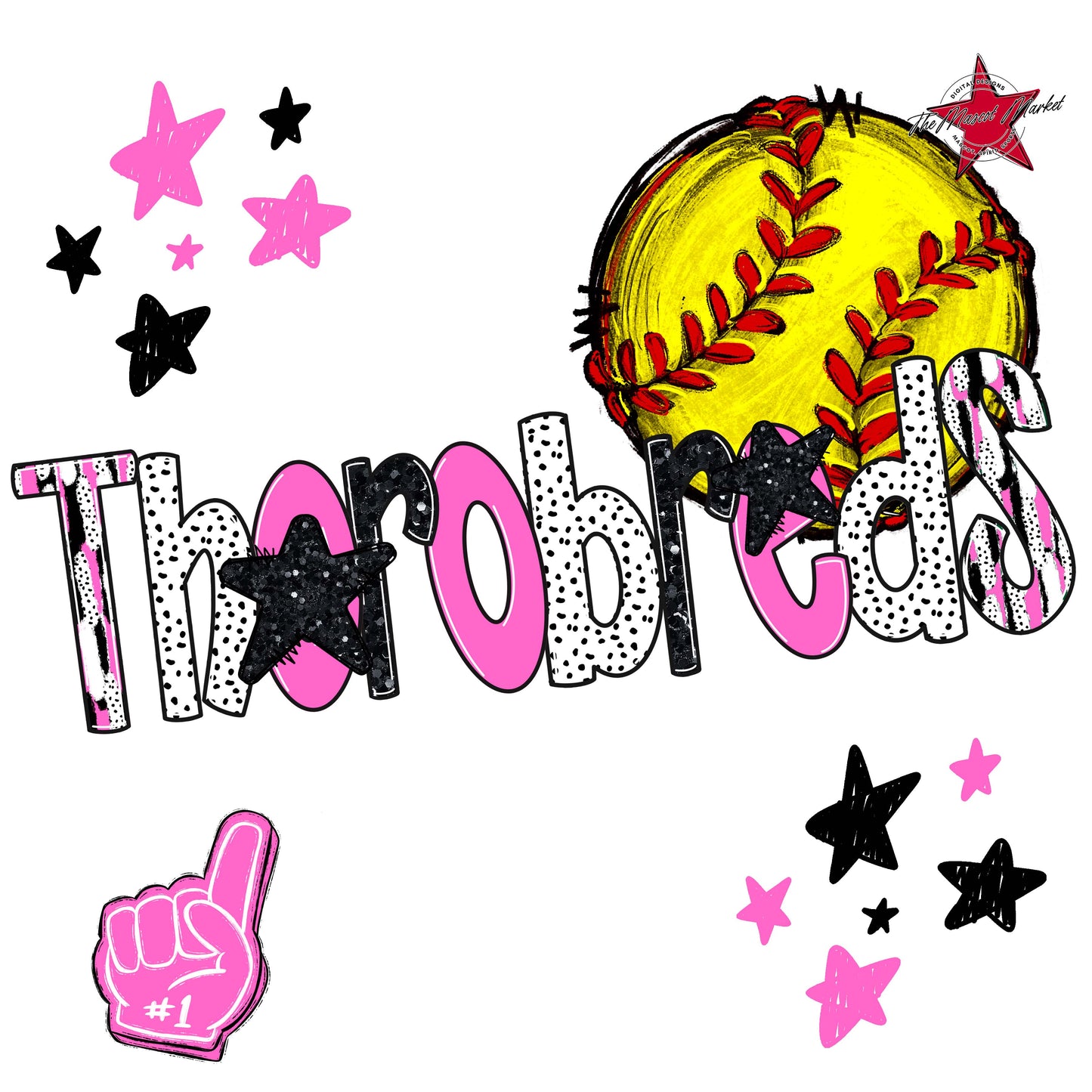 Thorobreds Softball Scrape-Baby Pink