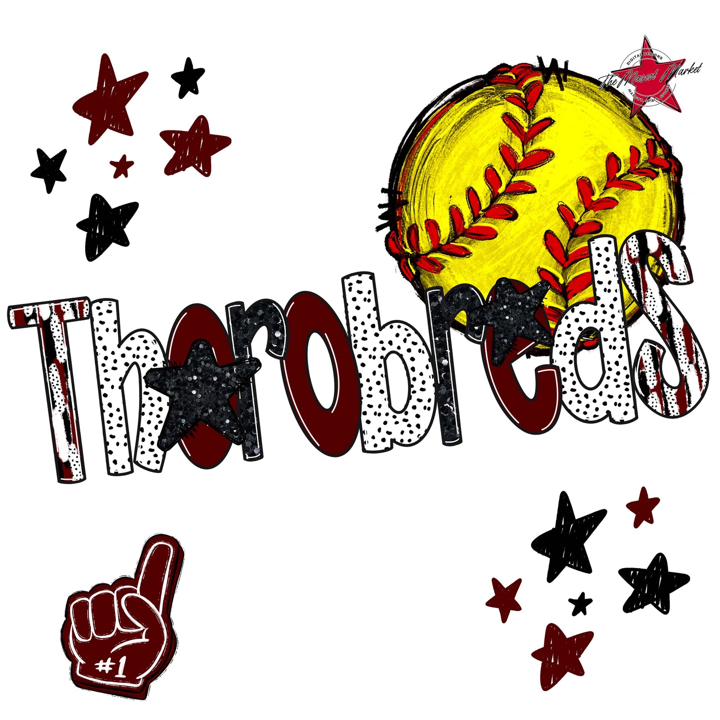 Thorobreds Softball Scrape-Maroon