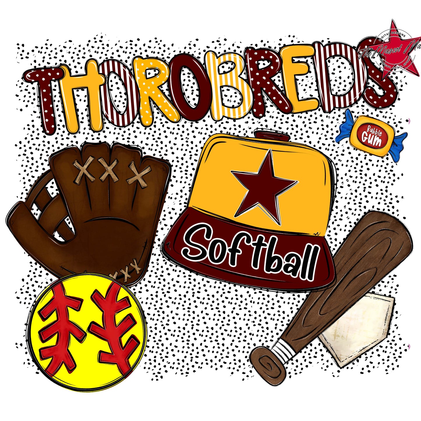 Thorobreds Softball Spirit-Maroon & Yellow