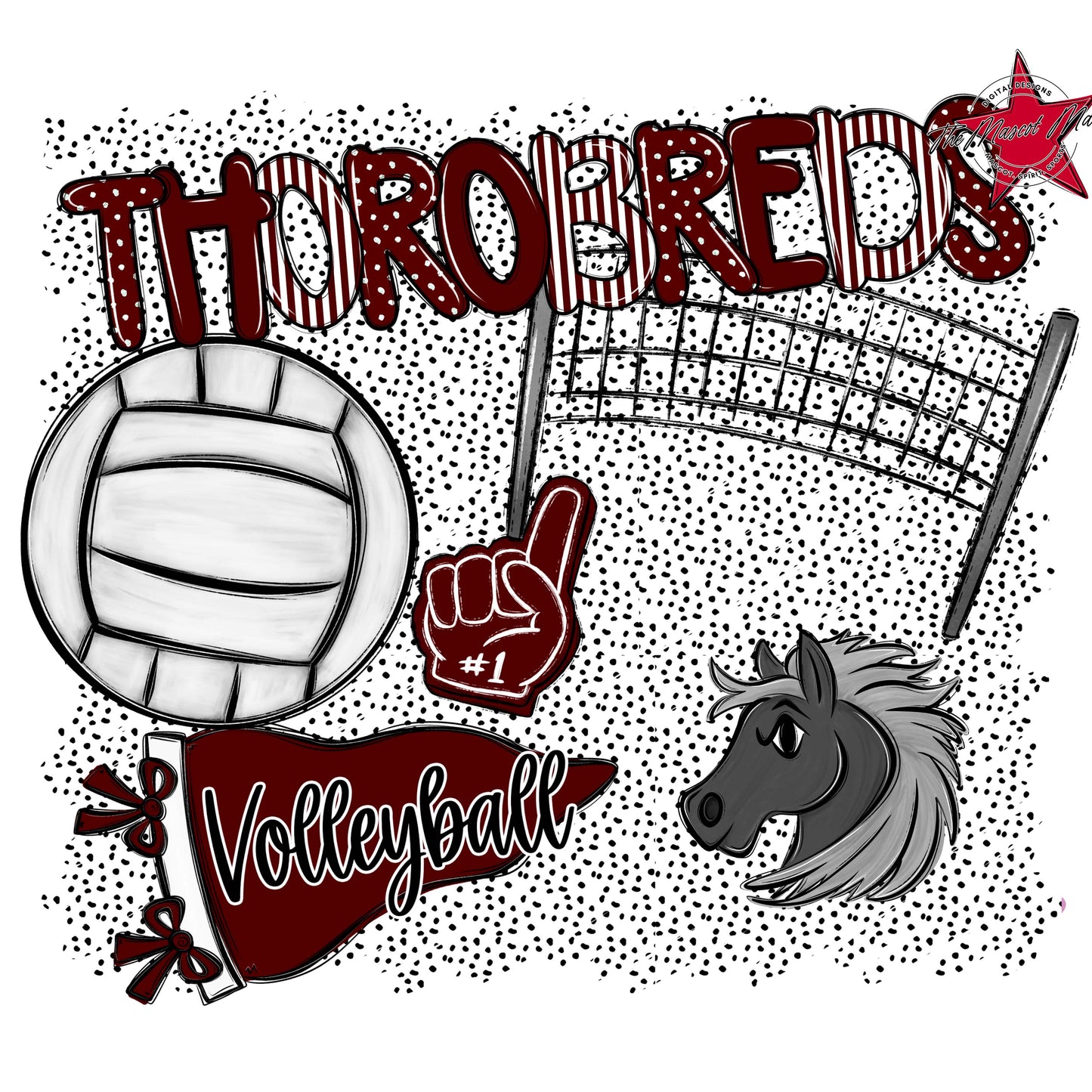 Thorobreds Volleyball Spirit-Maroon