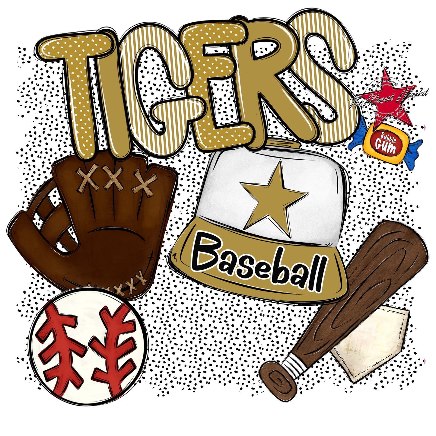 Tigers Baseball Spirit-Gold