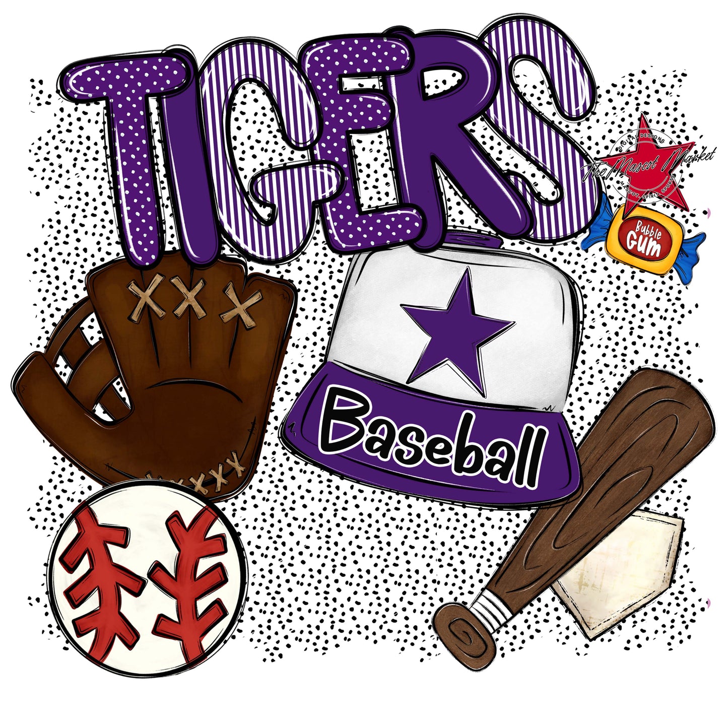 Tigers Baseball Spirit-Purple