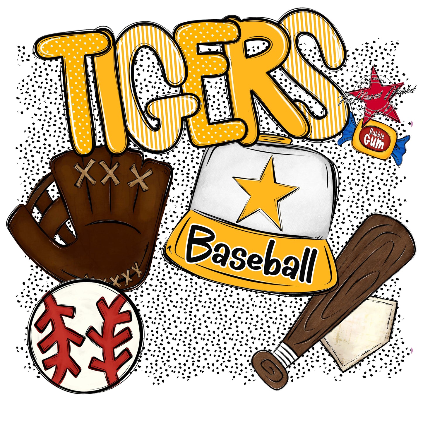 Tigers Baseball Spirit-Yellow