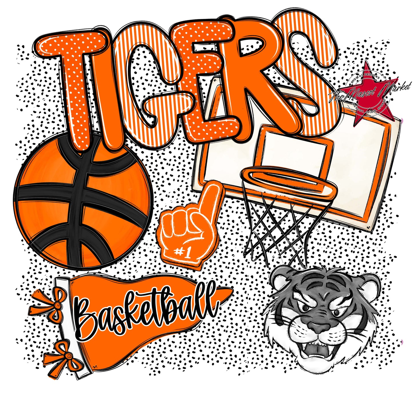 Tigers Basketball Spirit-Orange