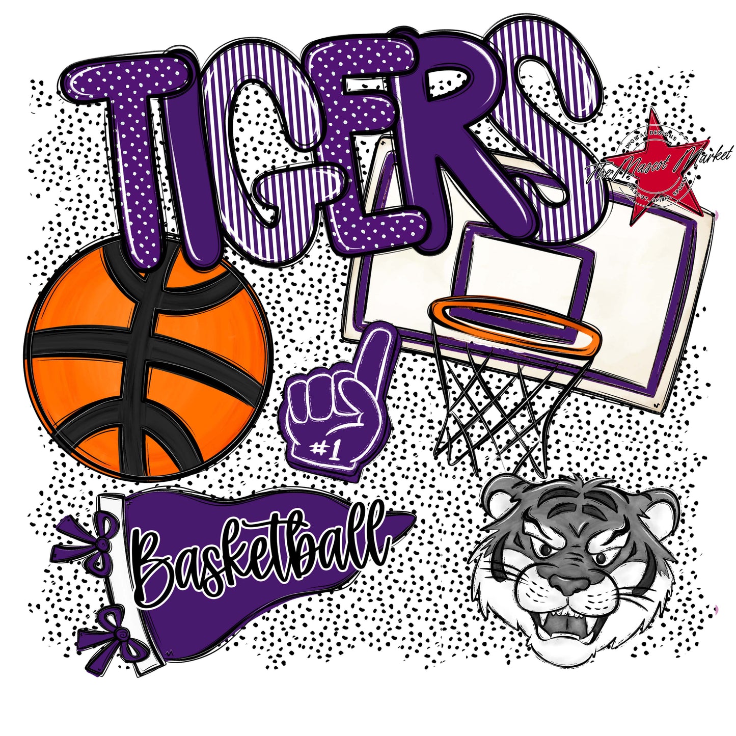 Tigers Basketball Spirit-Purple