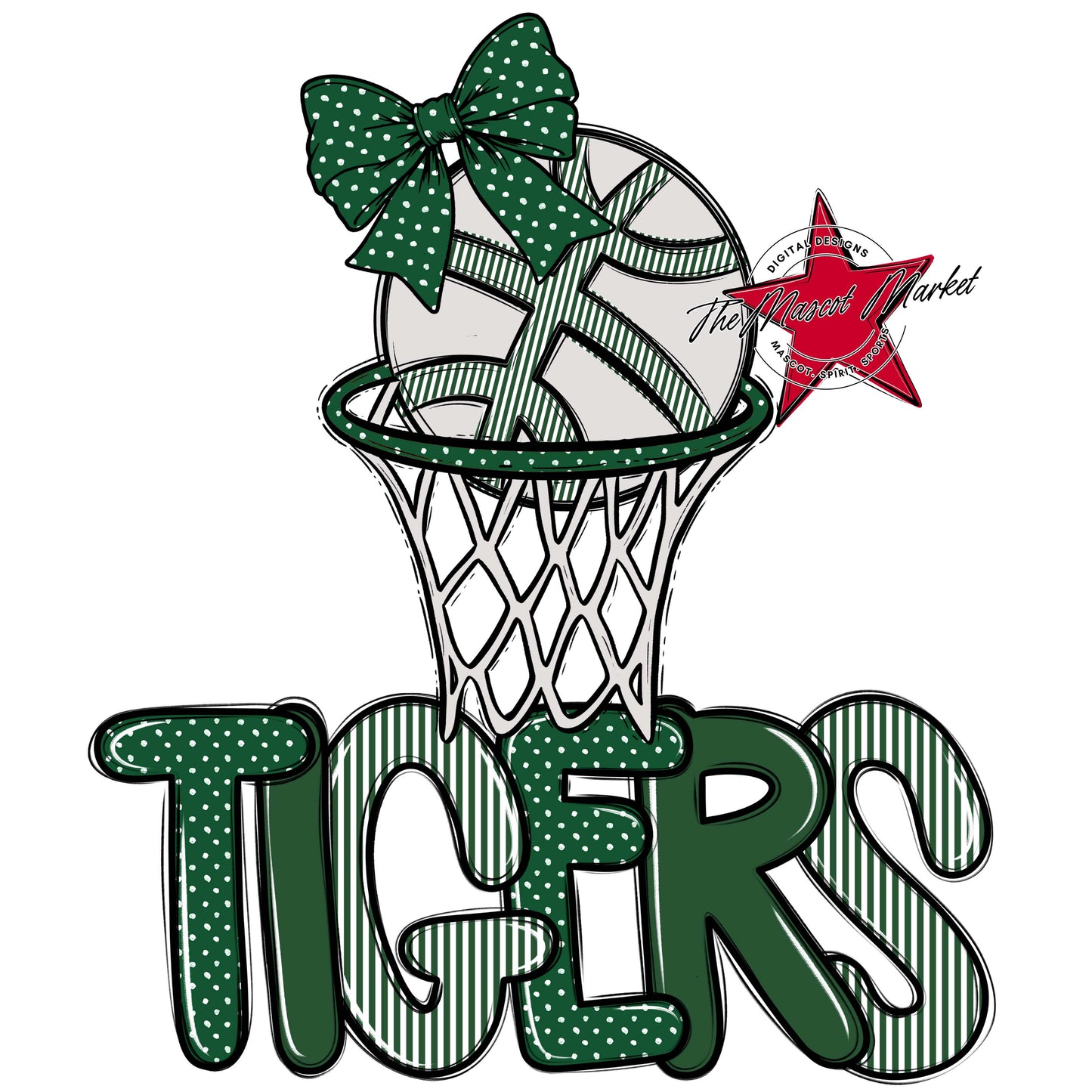 Tigers Basketball Spirit Design-Green
