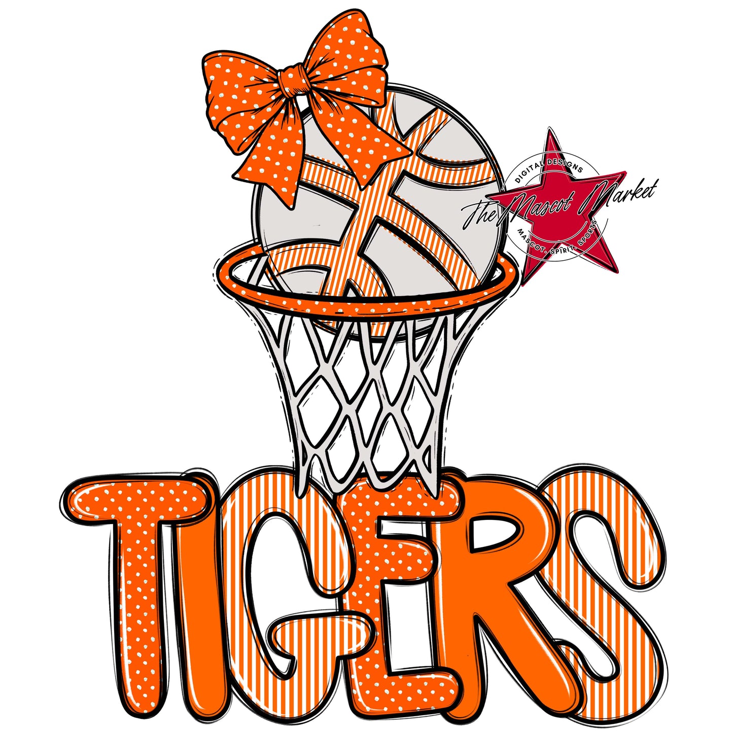 Tigers Basketball Spirit Design-Orange