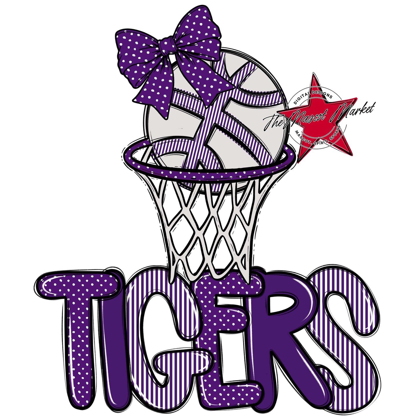 Tigers Basketball Spirit Design-Purple