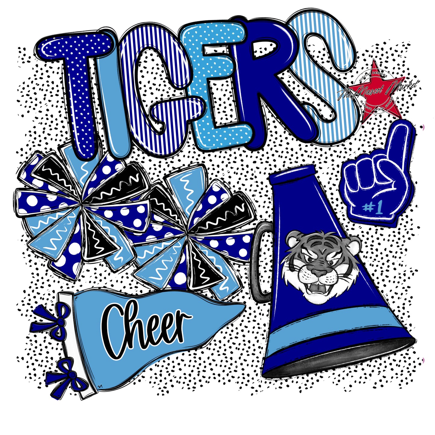 Tigers Cheer Spirit-Blue & Carolina Blue