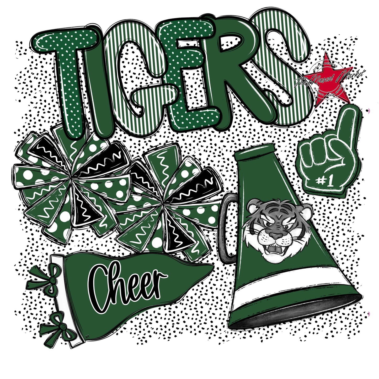 Tigers Cheer Spirit-Green