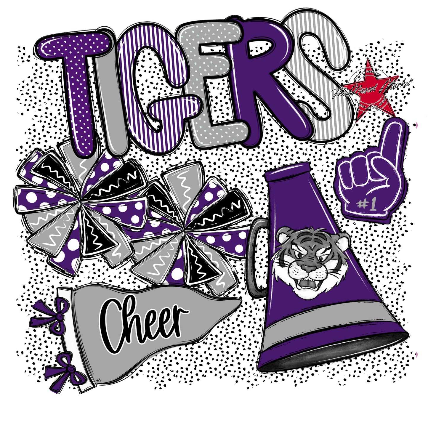 Tigers Cheer Spirit-Purple & Grey