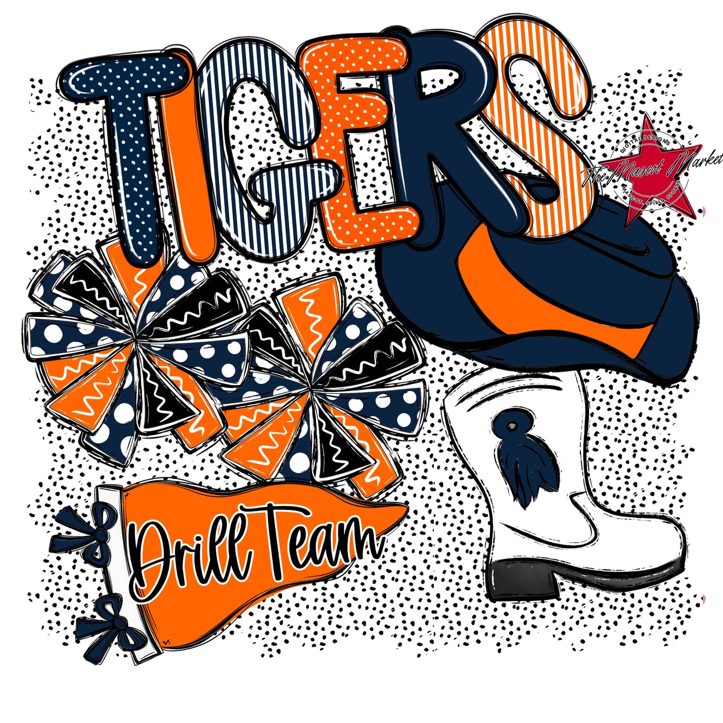 Tigers Drillteam Spirit-Navy & Orange