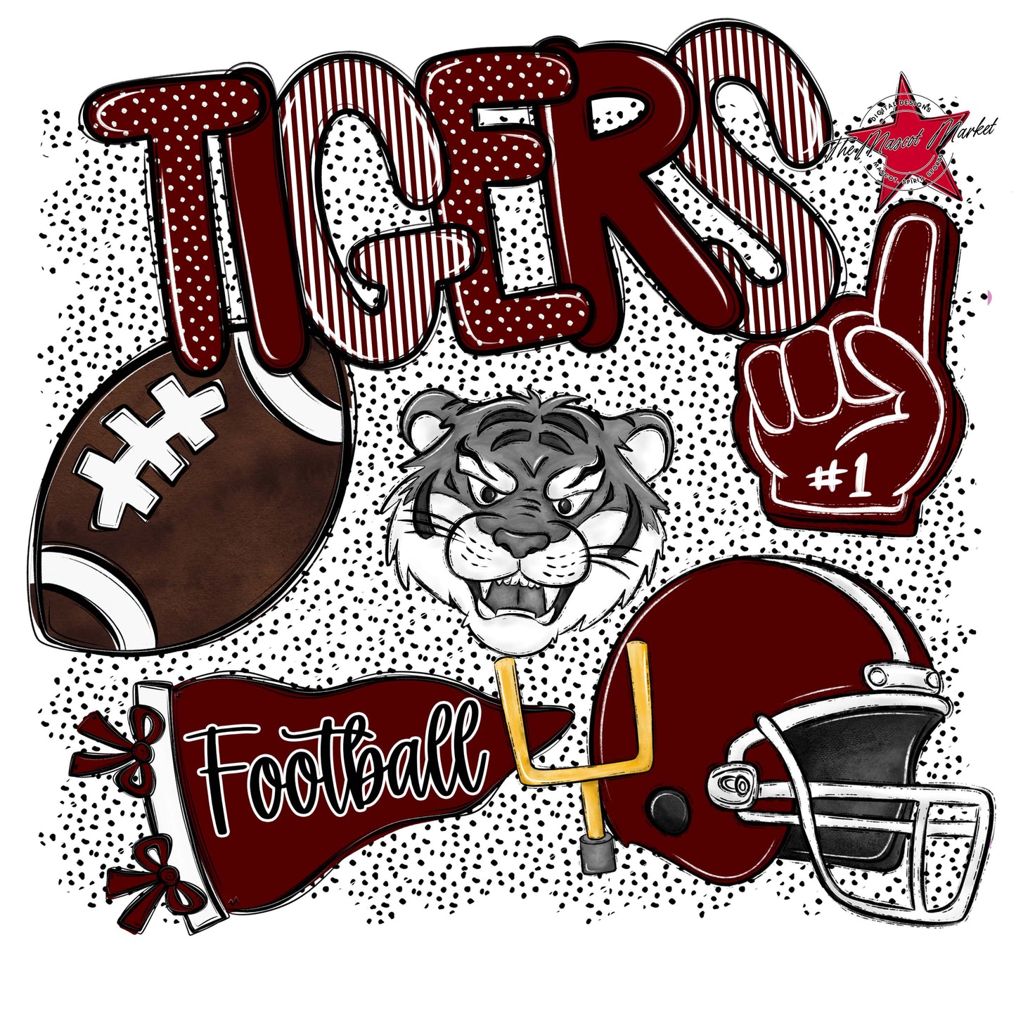 Tigers Football Spirit-Maroon