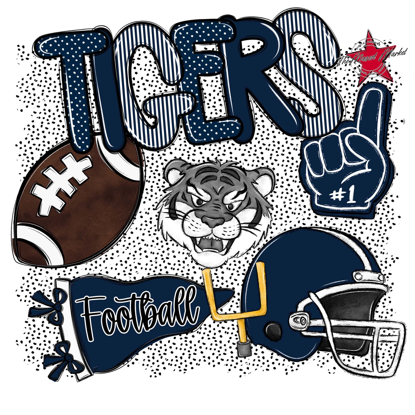Tigers Football Spirit-Navy