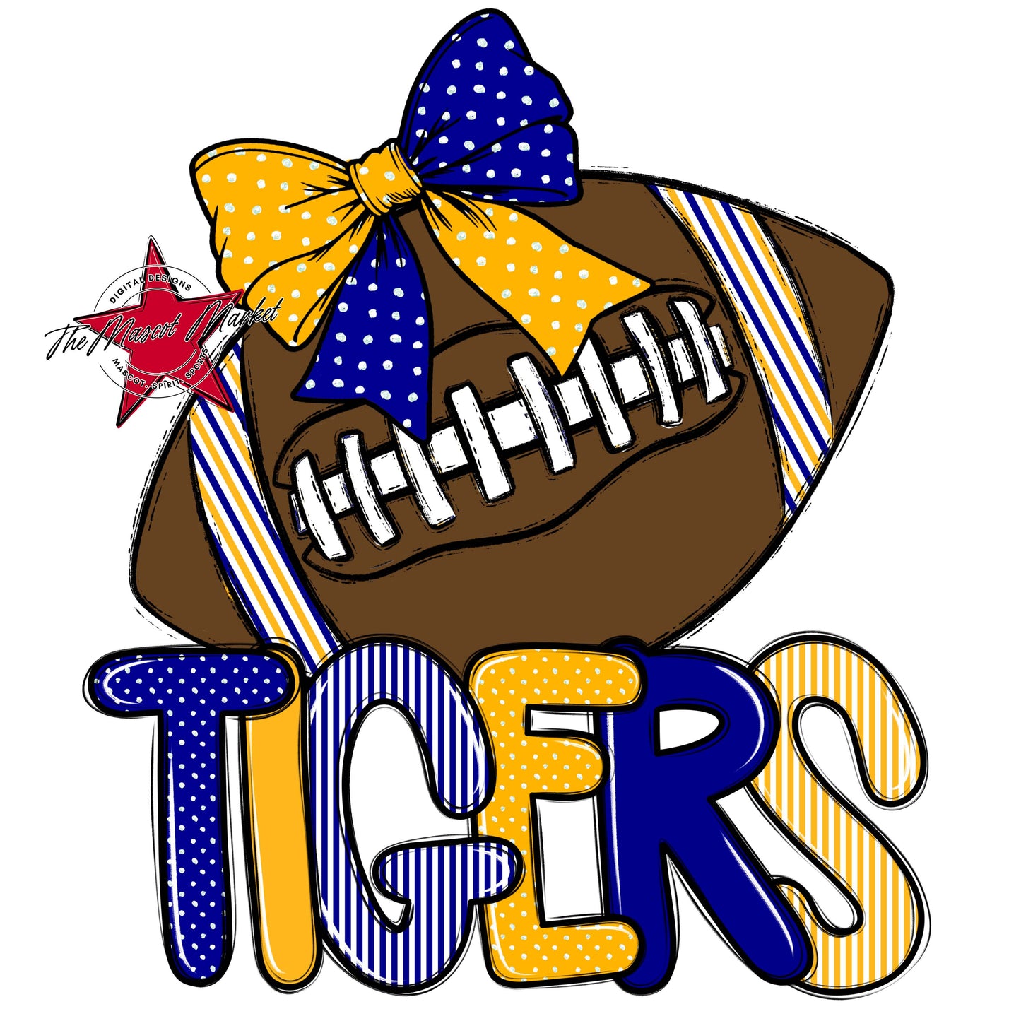 Tigers Football Spirit Design-Blue & Yellow