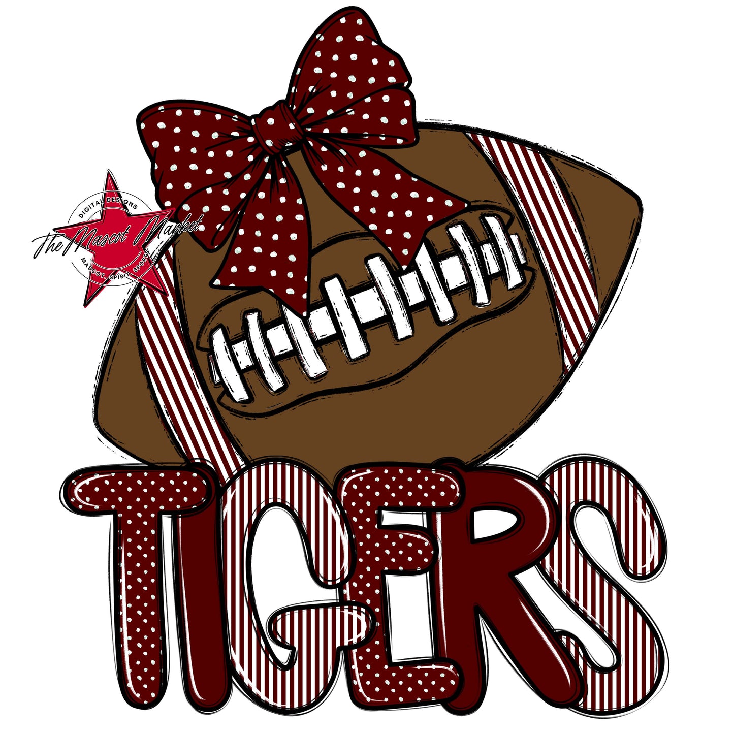 Tigers Football Spirit Design-Maroon