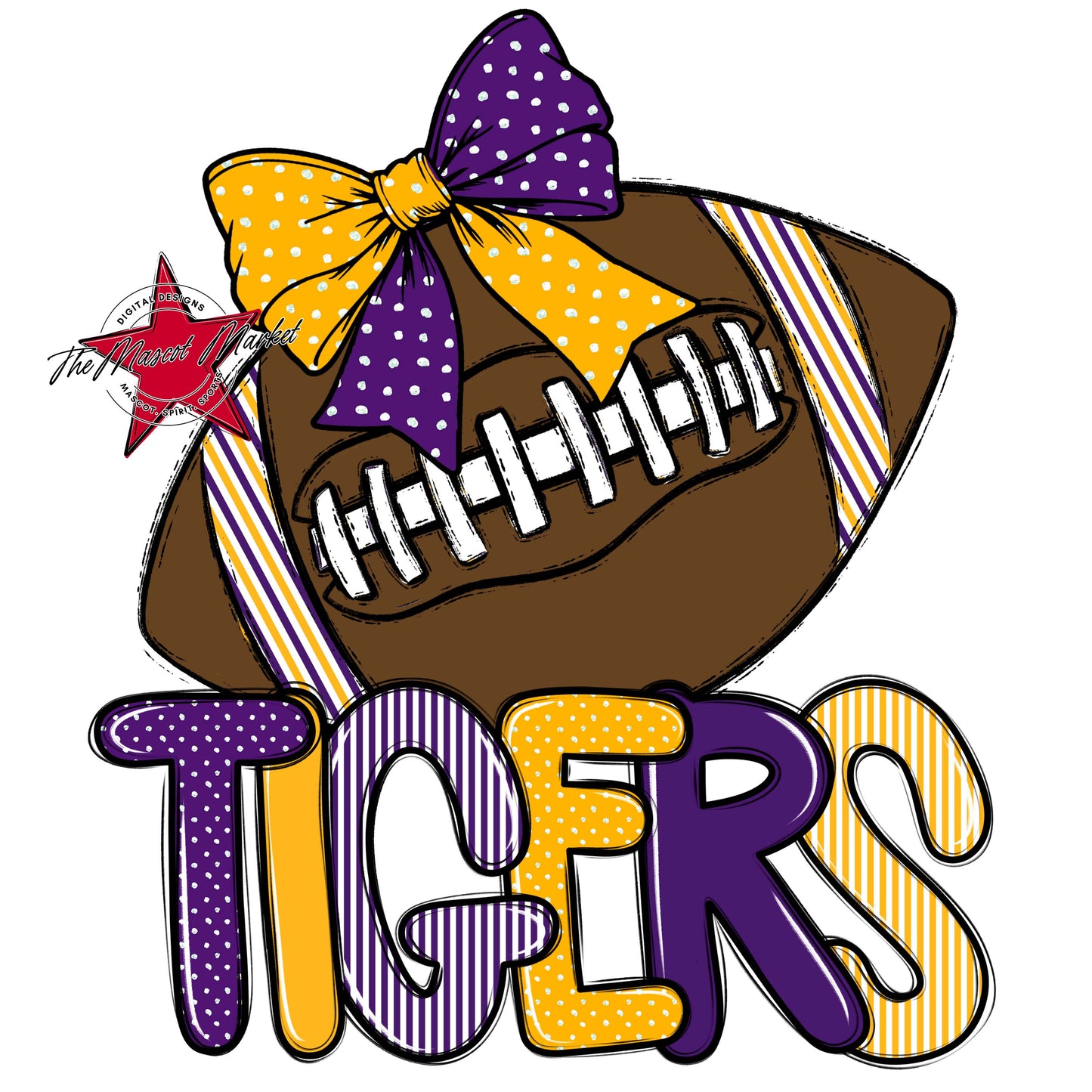 Tigers Football Spirit Design-Purple & Yellow