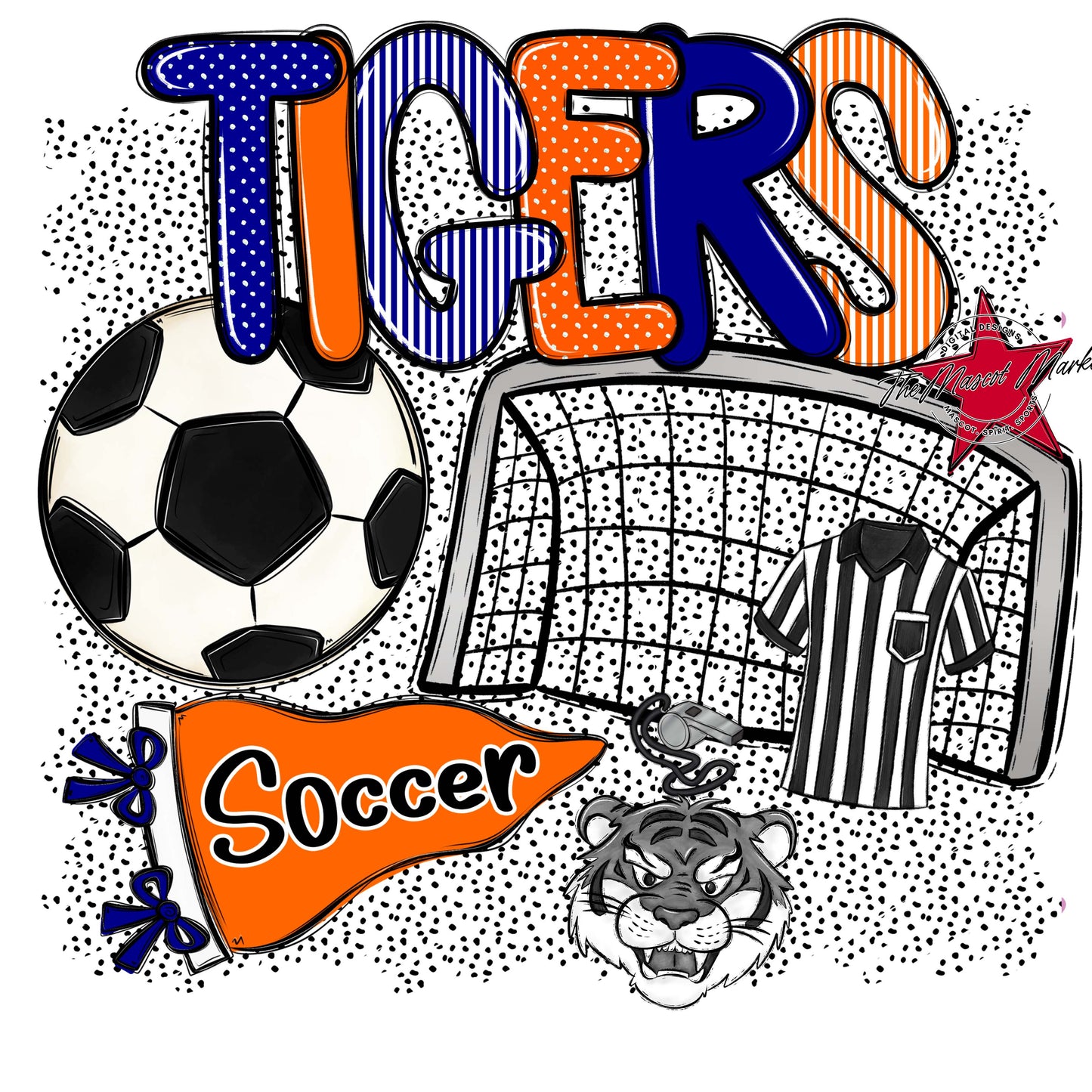 Tigers Soccer Spirit-Blue & Orange