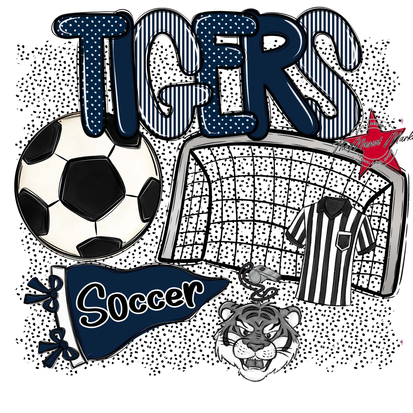 Tigers Soccer Spirit-Navy
