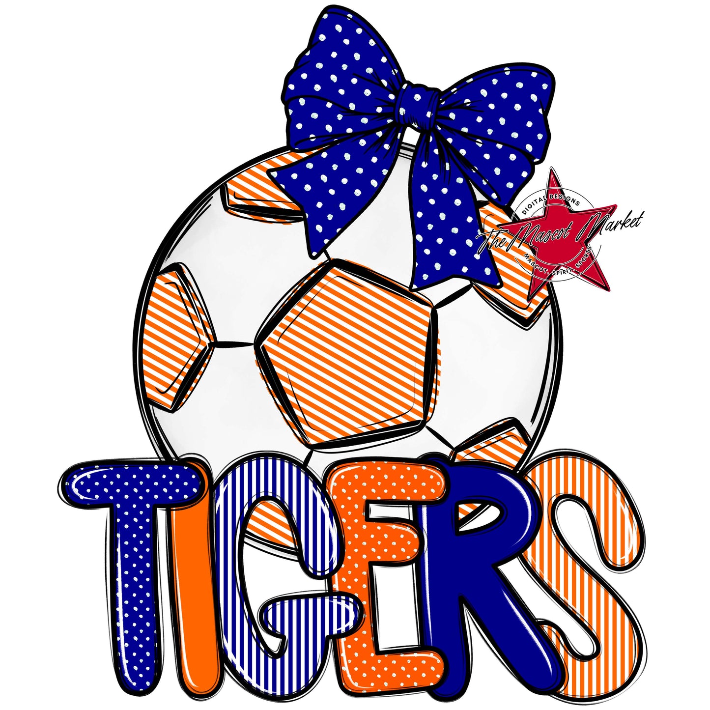 Tigers Soccer Spirit Design-Blue & Orange