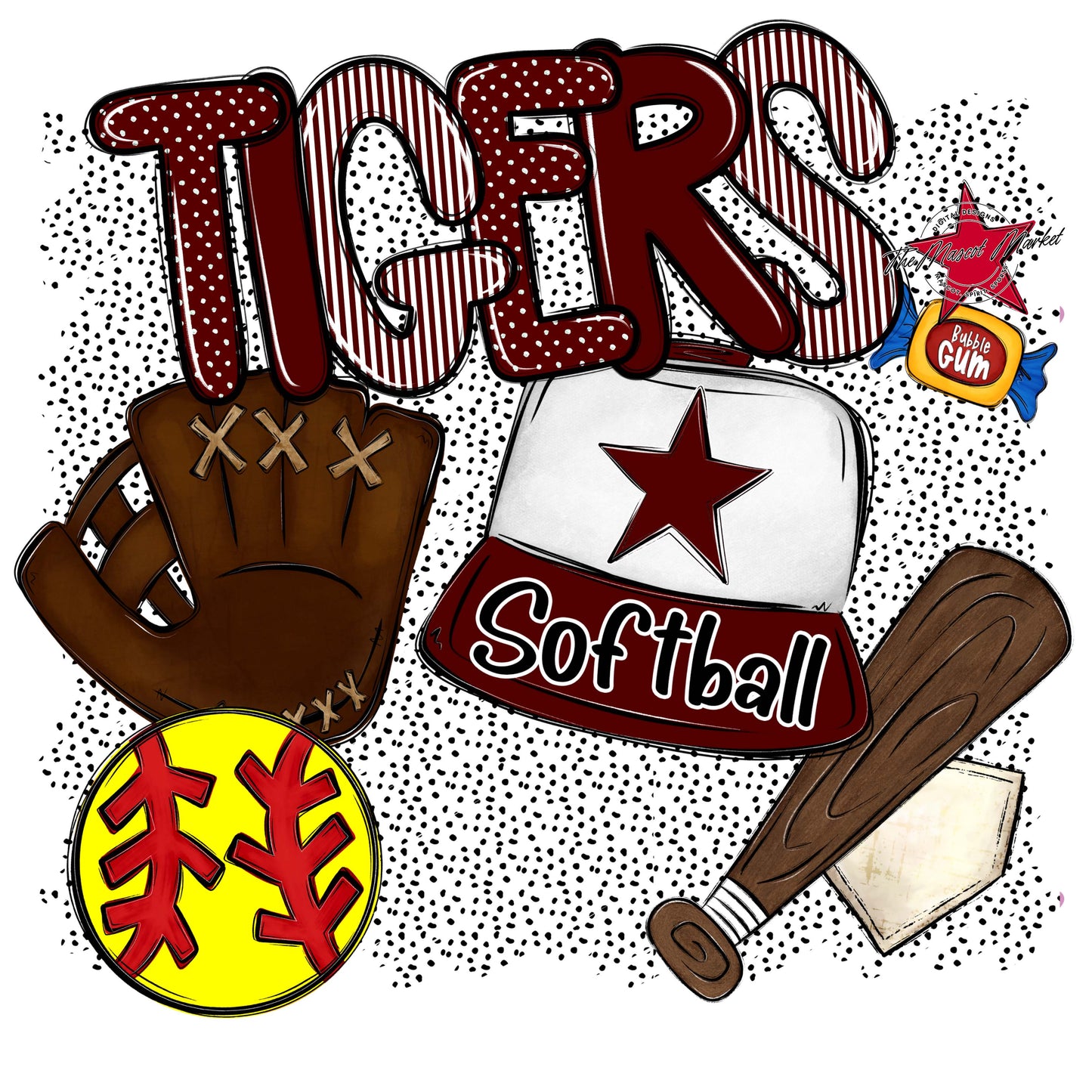 Tigers Softball Spirit-Maroon