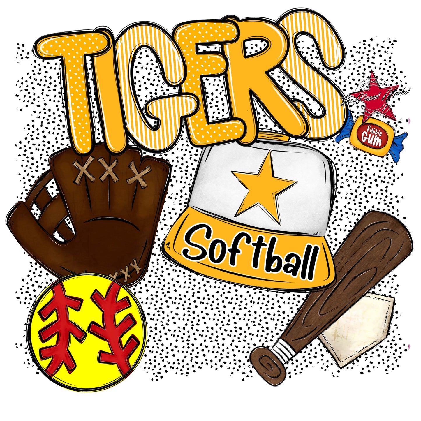 Tigers Softball Spirit-Yellow