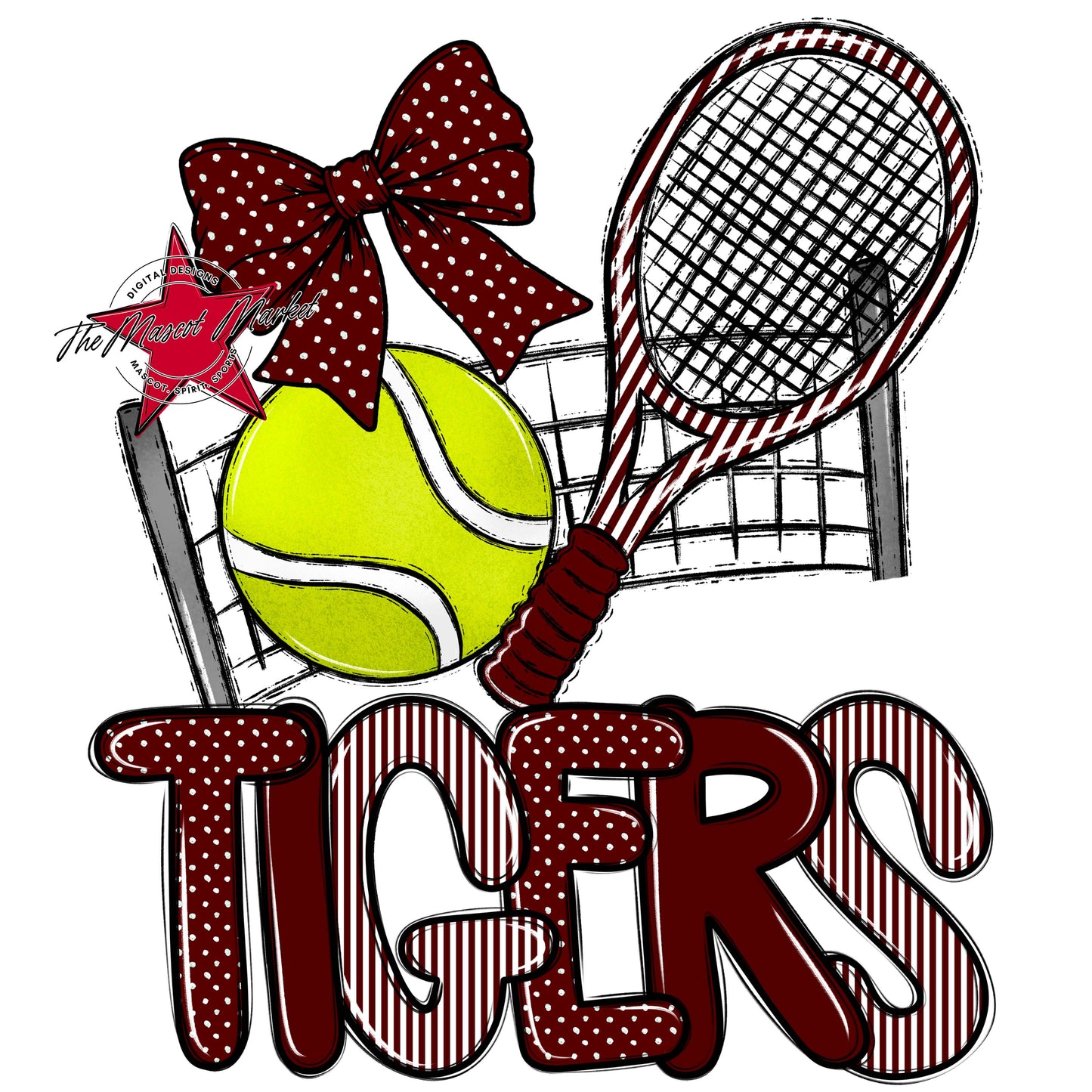 Tigers Tennis Spirit Design-Maroon