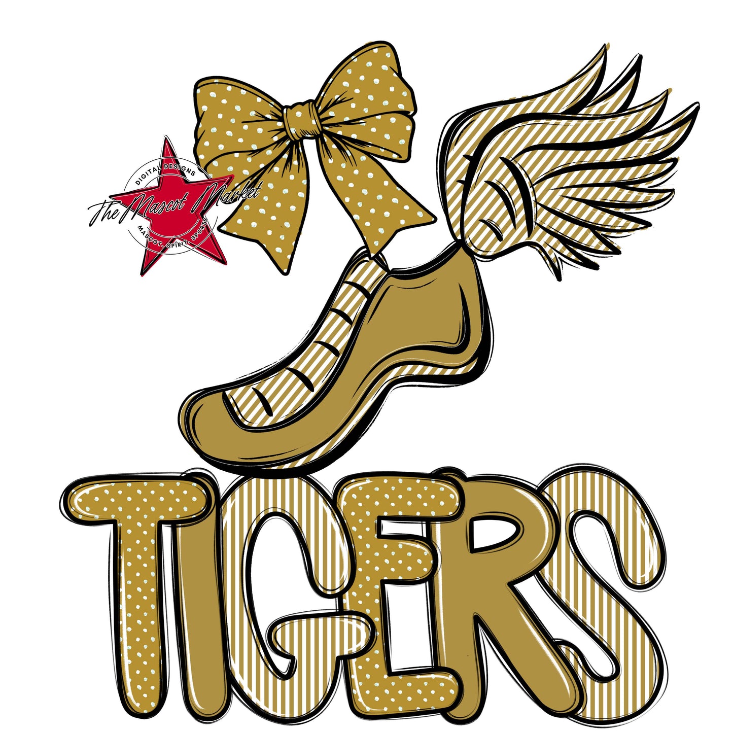 Tigers Track Spirit Design-Gold