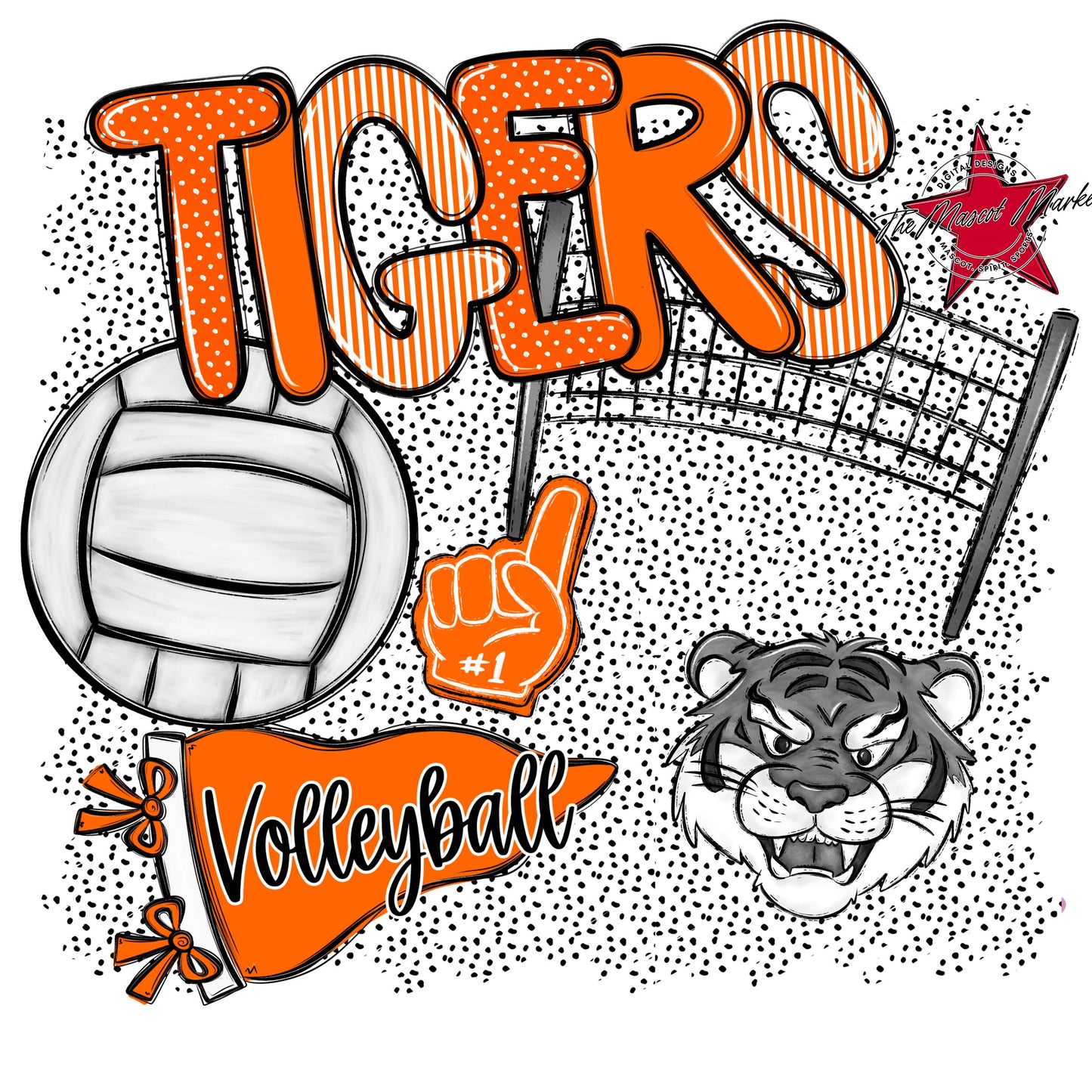 Tigers Volleyball Spirit-Orange
