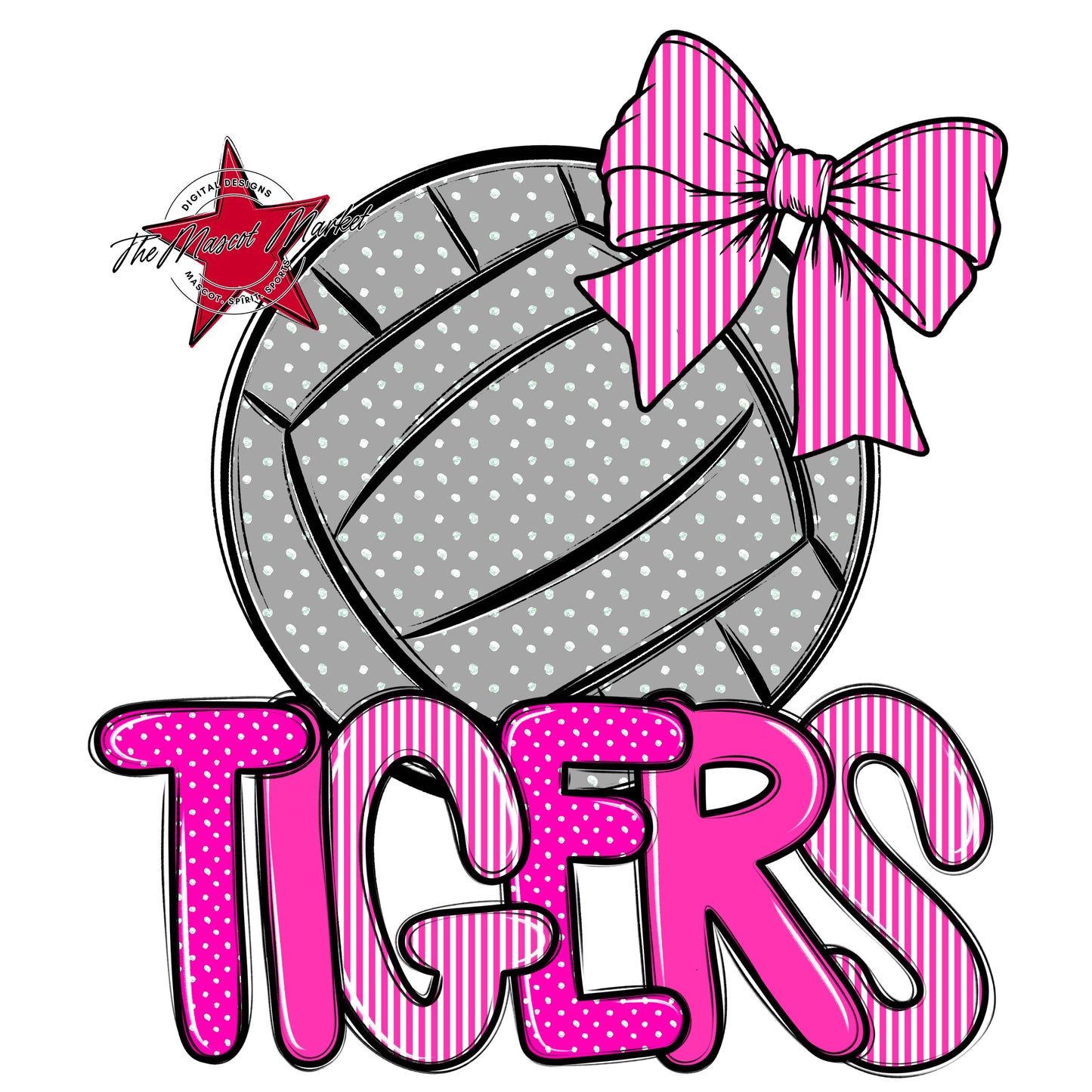 Tigers Volleyball Spirit Design-Pink